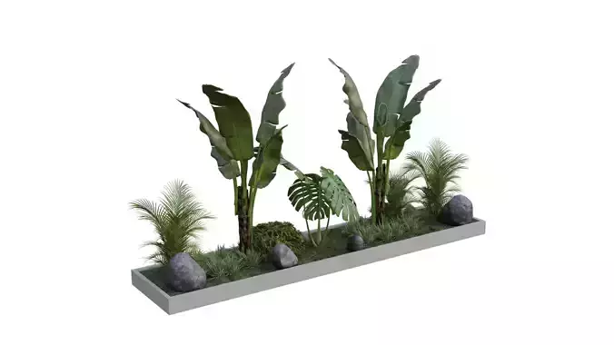 Realistic Potted Plant 3D Model and Low Poly Low-poly 3D model