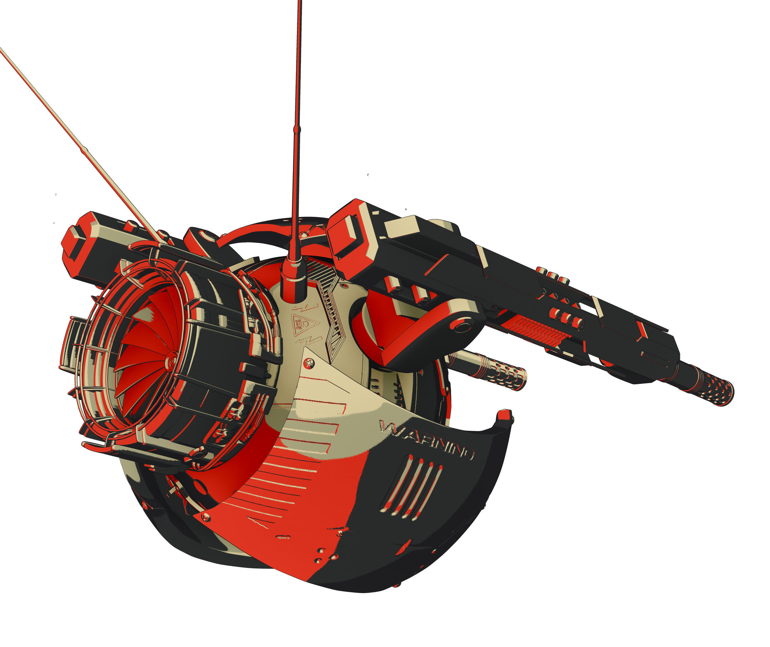 Flying Drone 3D model_11