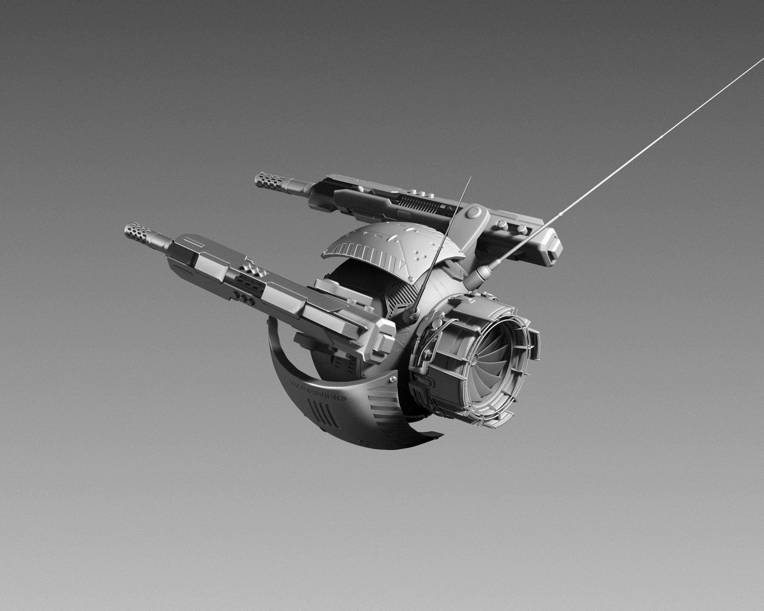 Flying Drone 3D model_5
