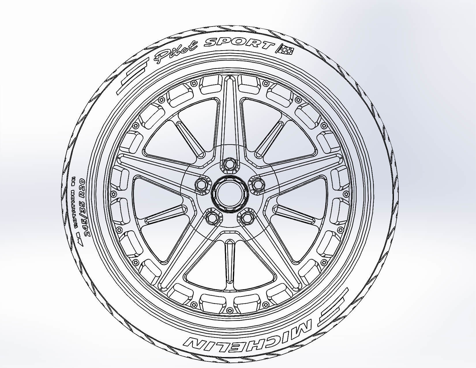 Wheels Schott Fulcrum PT 20inch for your scale model 3D print model_9