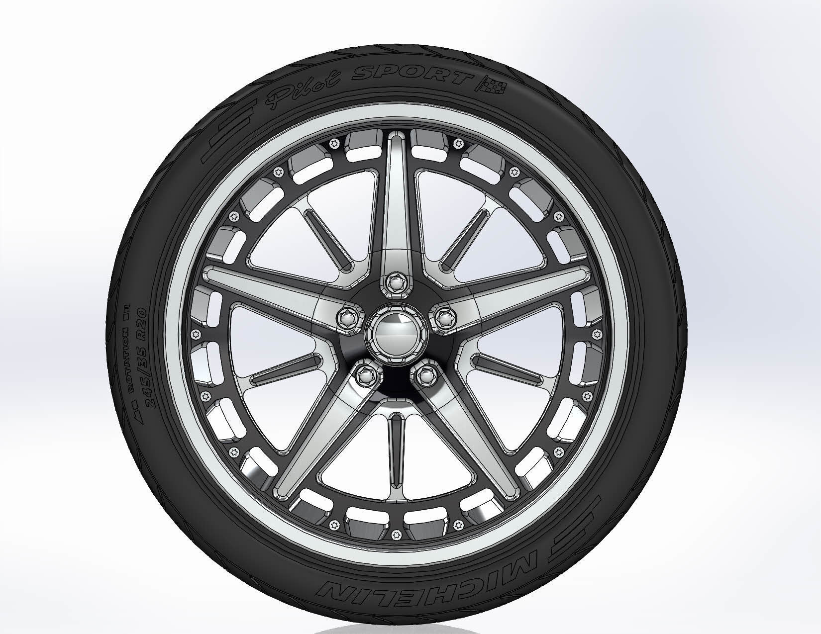 Wheels Schott Fulcrum PT 20inch for your scale model 3D print model_8