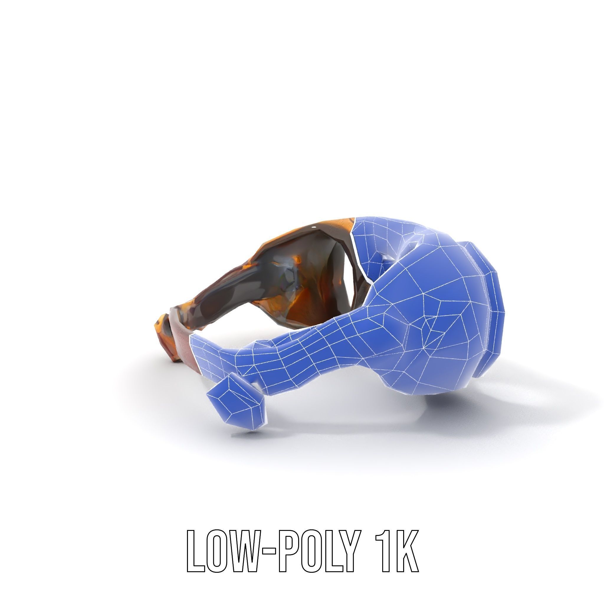 Steampunk Goggles Model Pack with Brass Detailing Low-poly 3D model_8