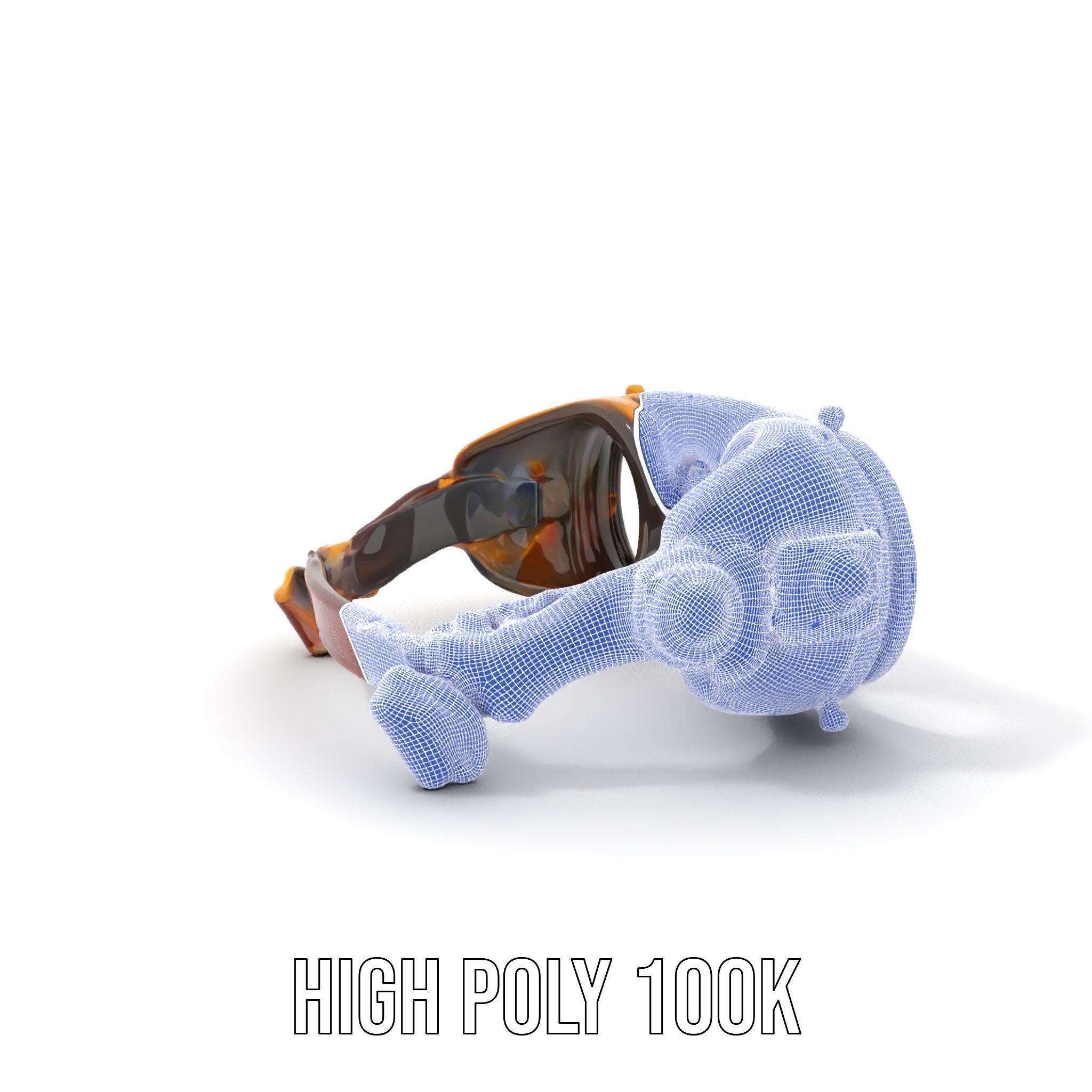 Steampunk Goggles Model Pack with Brass Detailing Low-poly 3D model_4