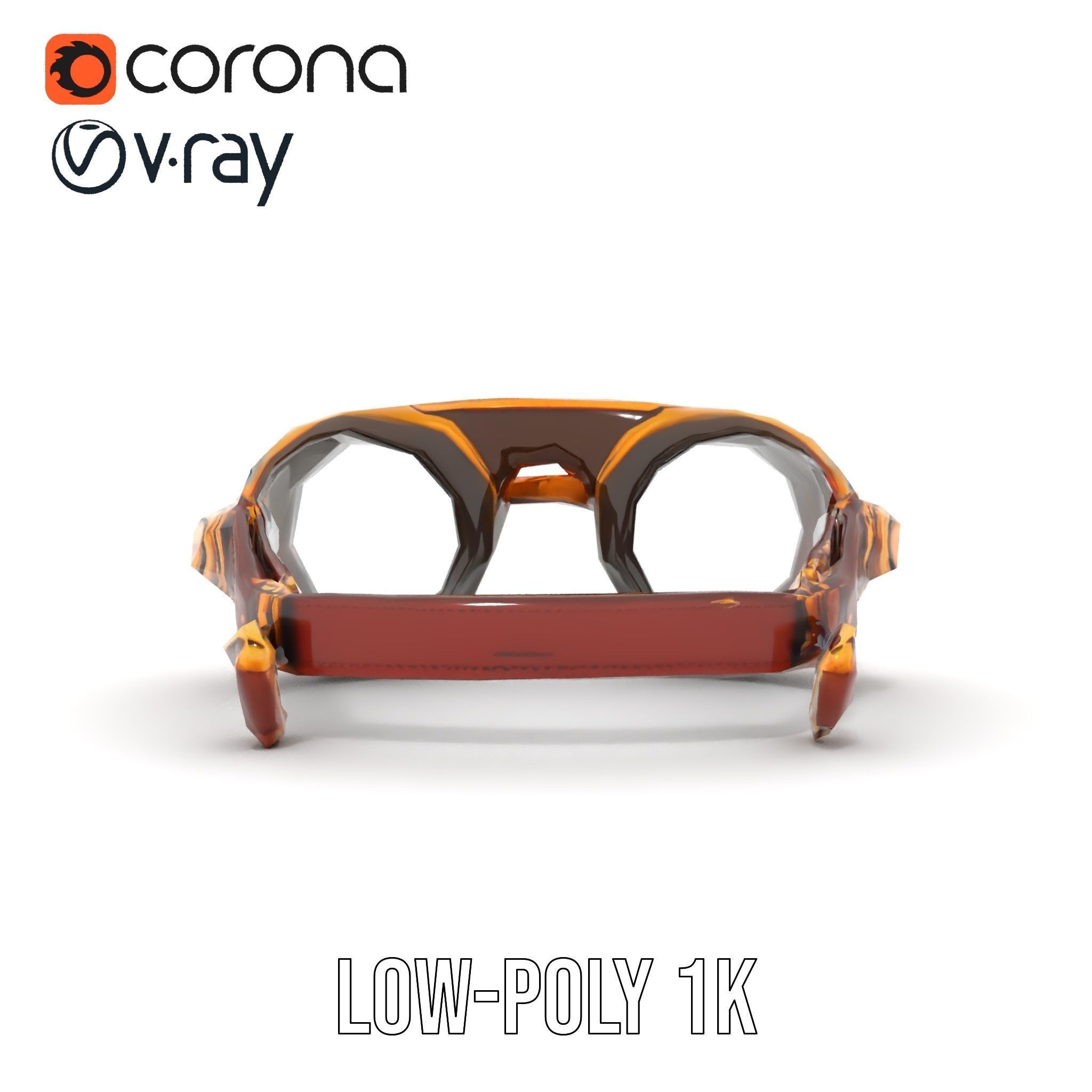 Steampunk Goggles Model Pack with Brass Detailing Low-poly 3D model_28