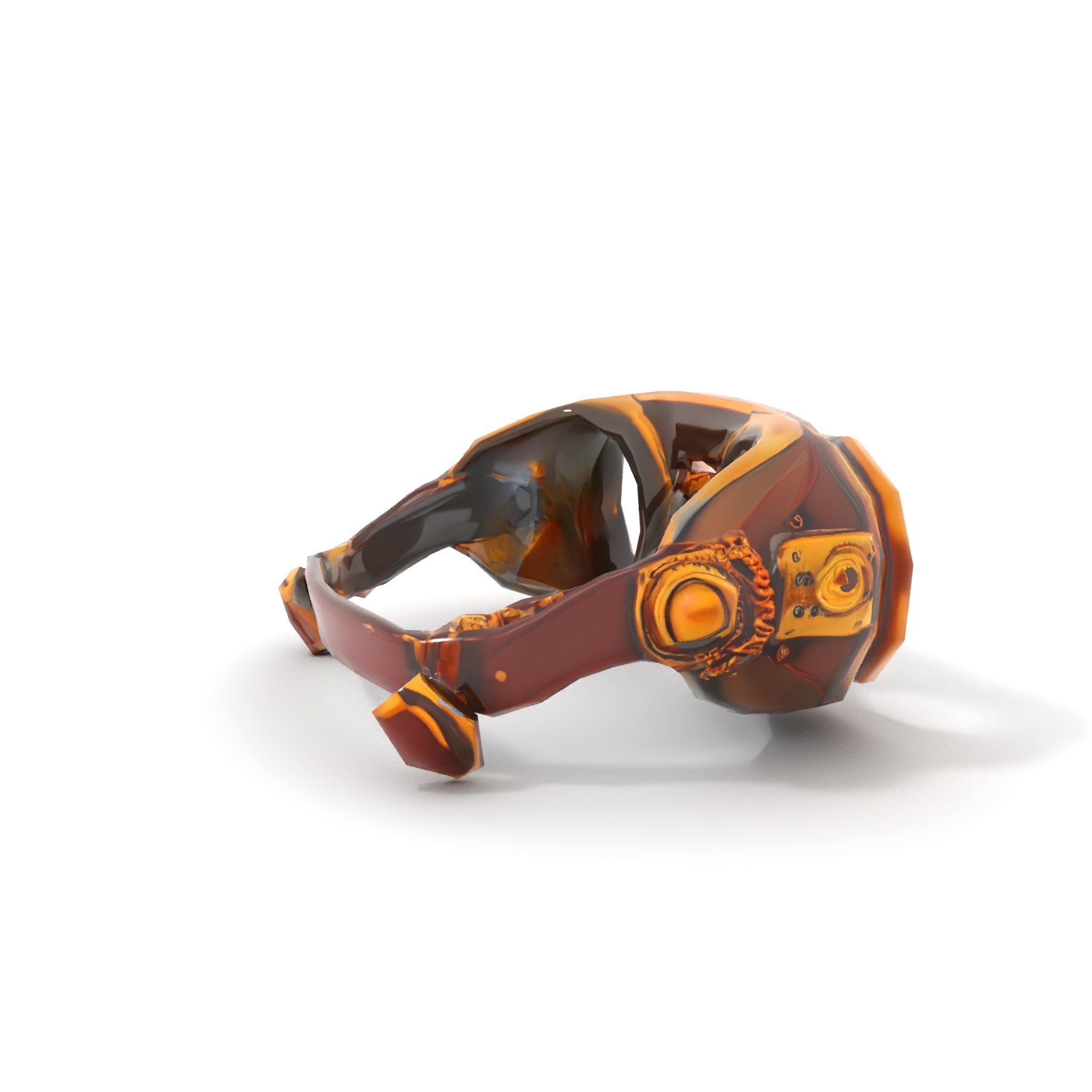 Steampunk Goggles Model Pack with Brass Detailing Low-poly 3D model_22