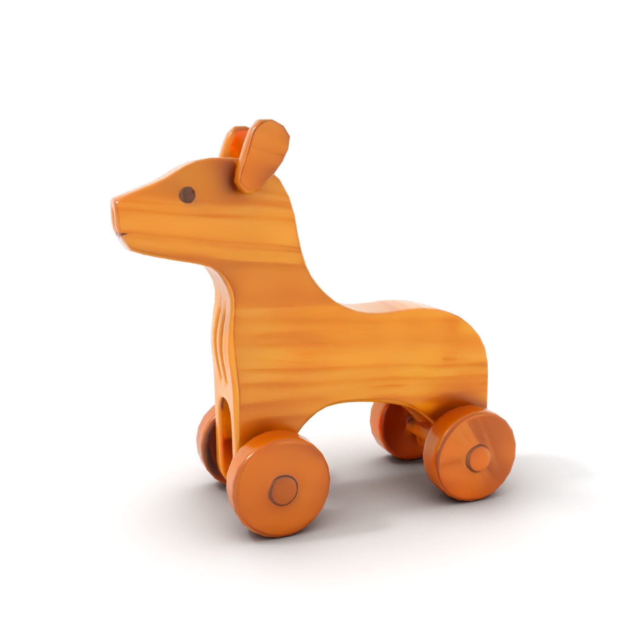 Wooden Toy Horse on Wheels D Model Pack Low-poly 3D model_19