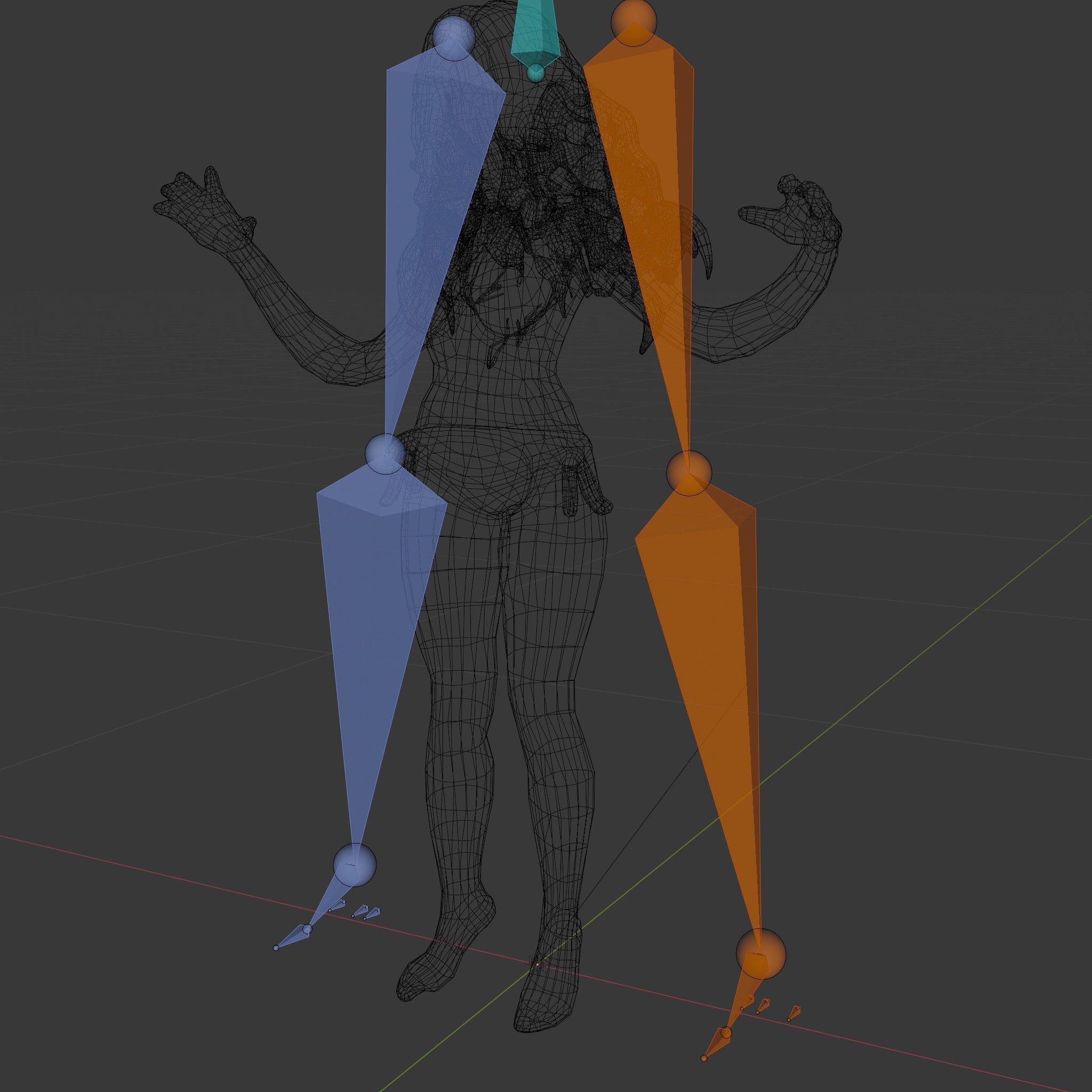 RedHaired Beachwear Character Model Rigged and Animated Low-poly 3D model_5