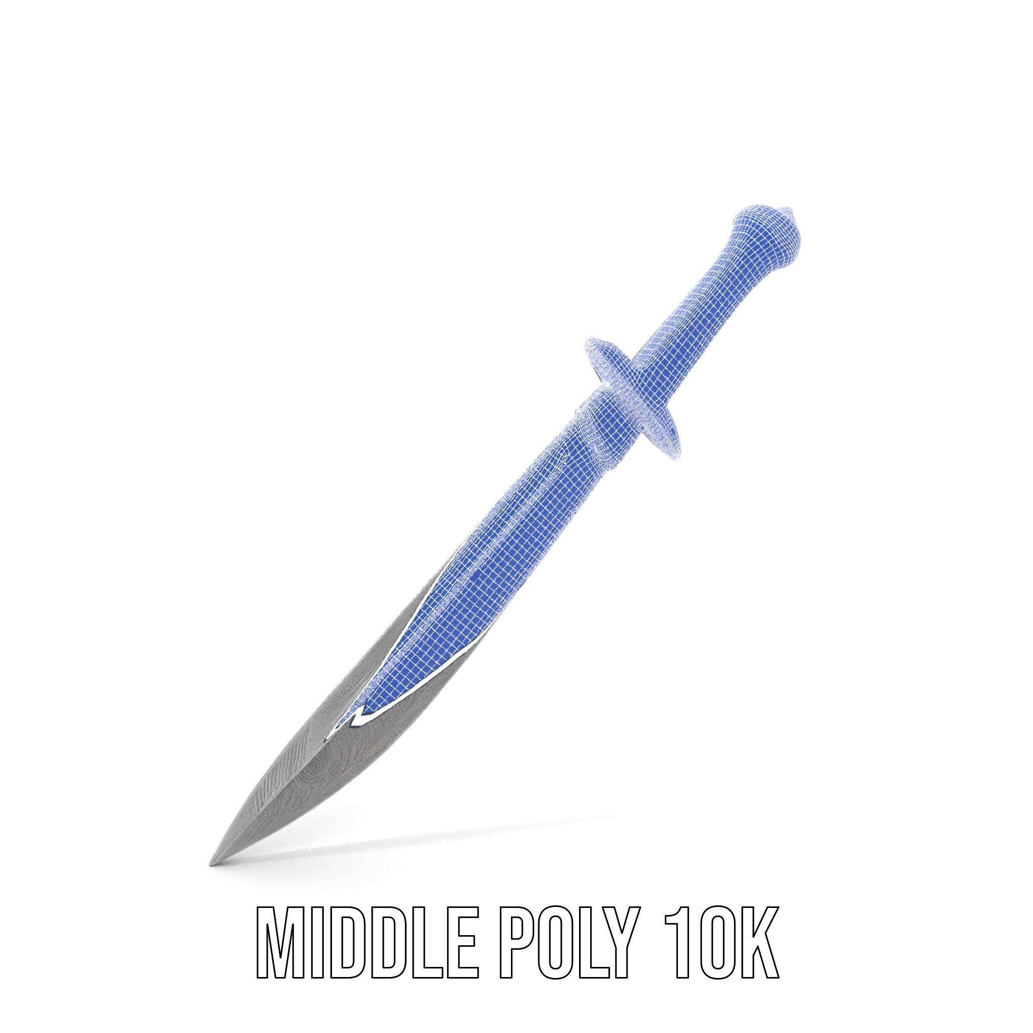 Exquisite Dagger Model Pack with Ornate Gemstones Low-poly 3D model_6