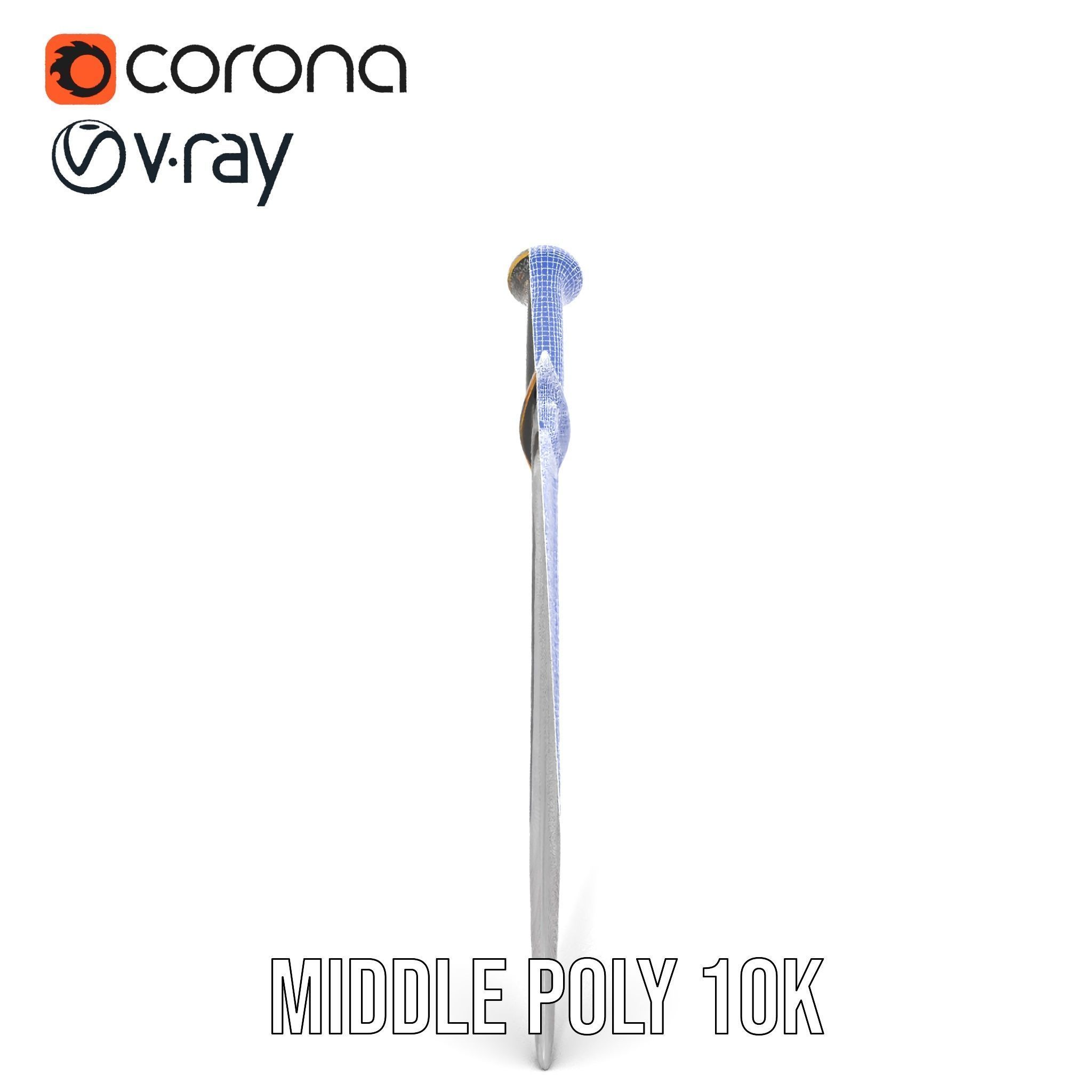 Exquisite Dagger Model Pack with Ornate Gemstones Low-poly 3D model_29