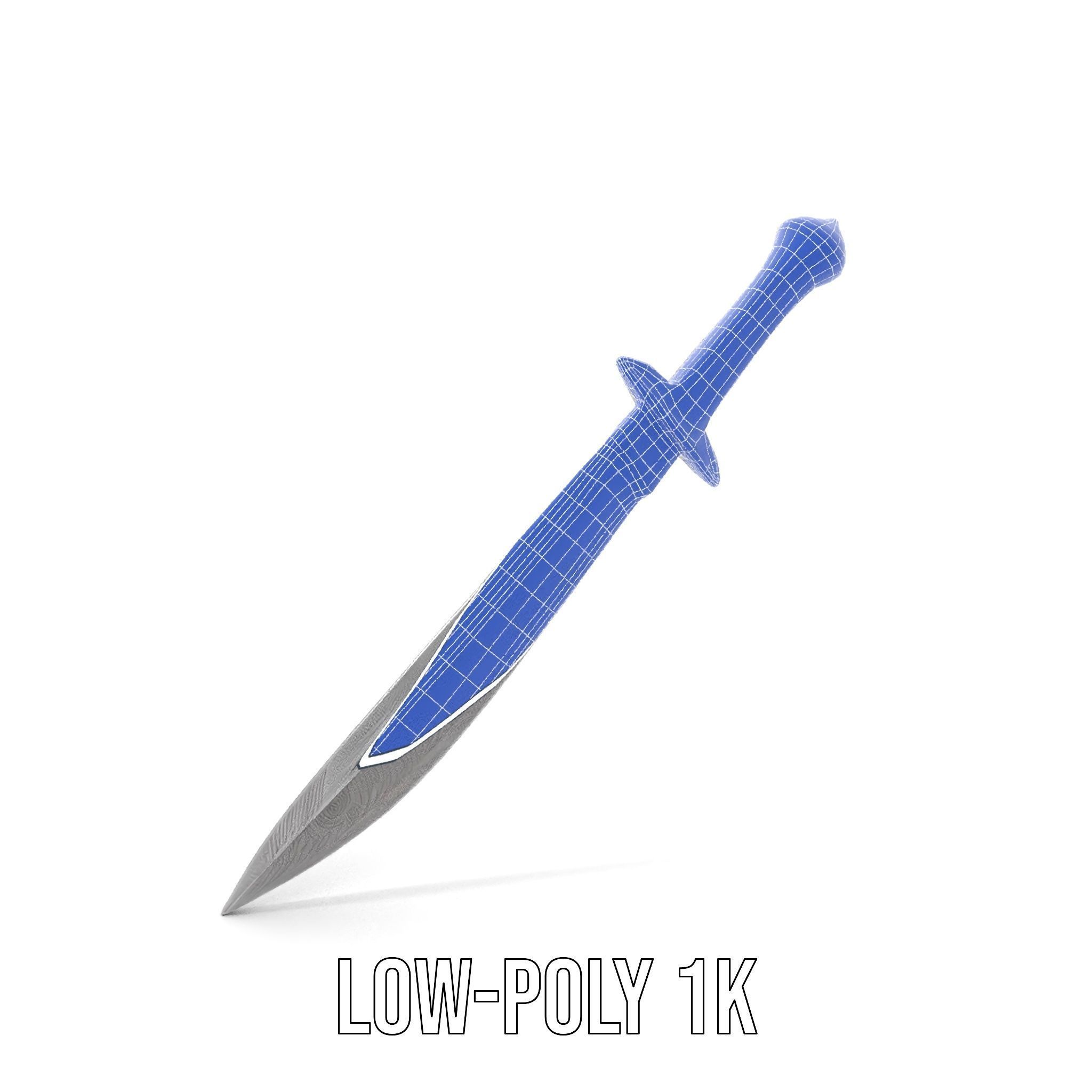 Exquisite Dagger Model Pack with Ornate Gemstones Low-poly 3D model_12