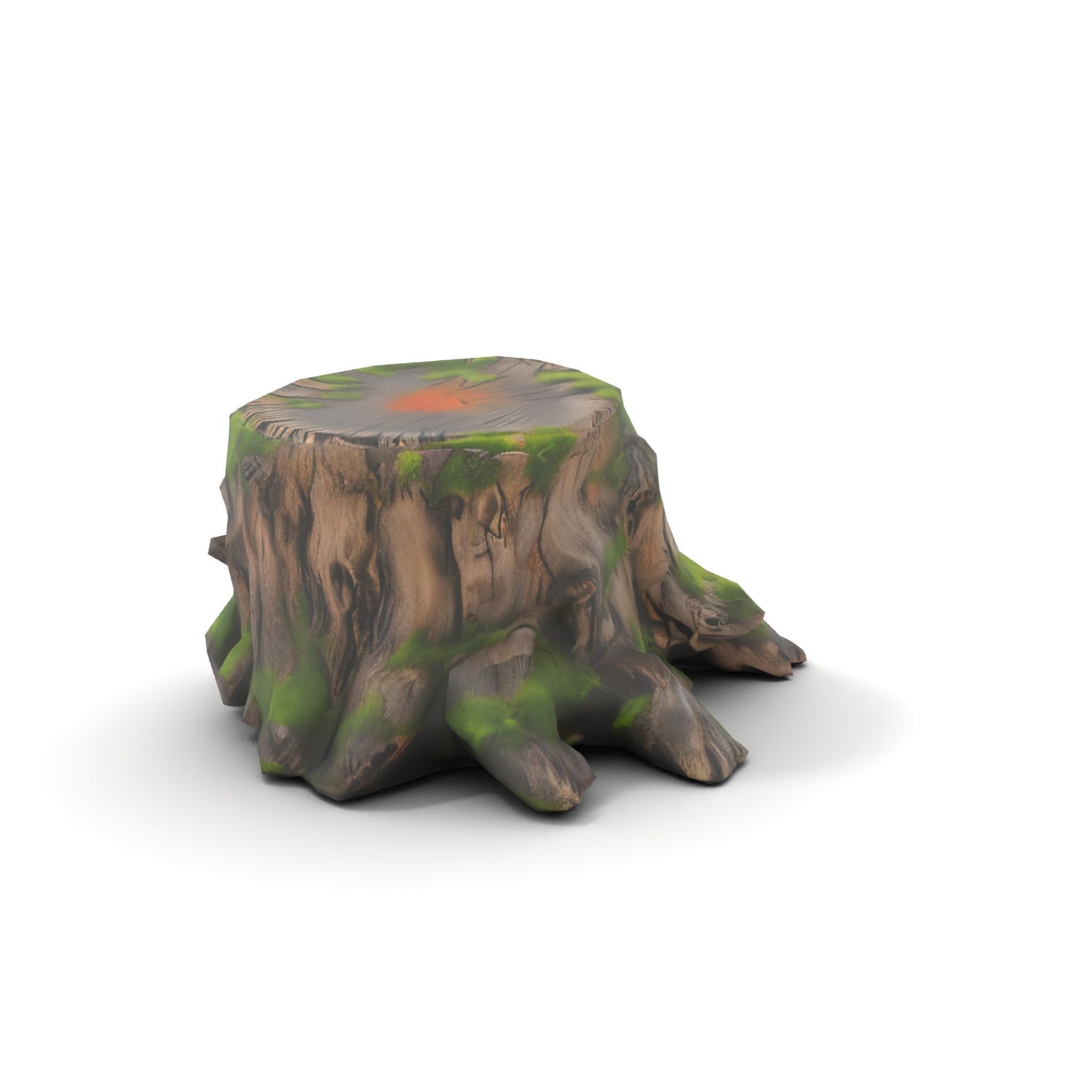 Mossy Tree Stump with Detailed Texture Model Pack Low-poly 3D model_7