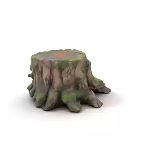 Mossy Tree Stump with Detailed Texture Model Pack Low-poly 3D model