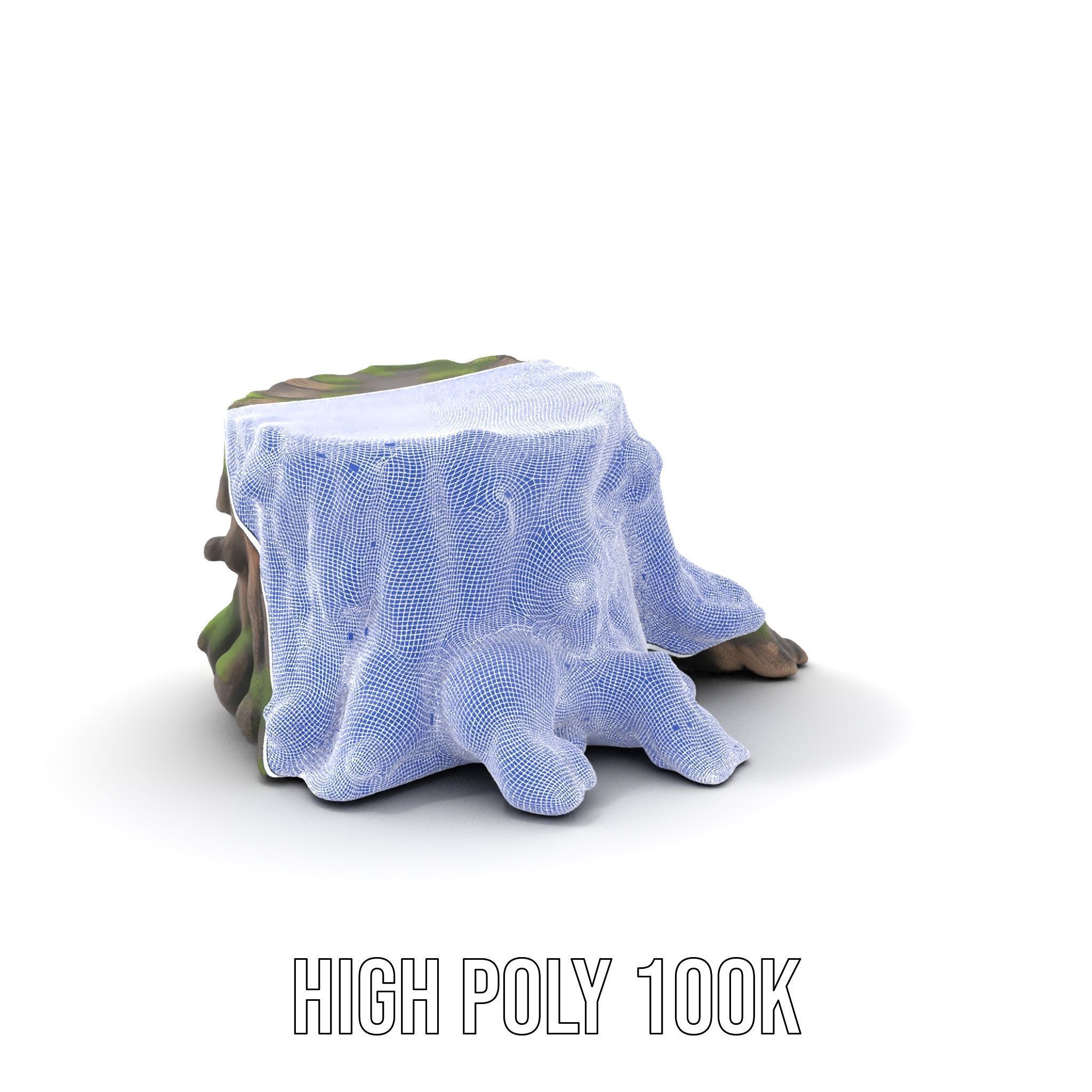 Mossy Tree Stump with Detailed Texture Model Pack Low-poly 3D model_4