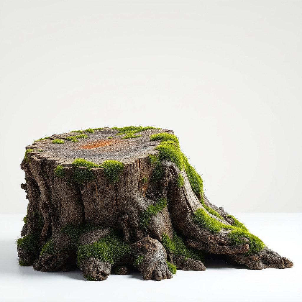Mossy Tree Stump with Detailed Texture Model Pack Low-poly 3D model_2