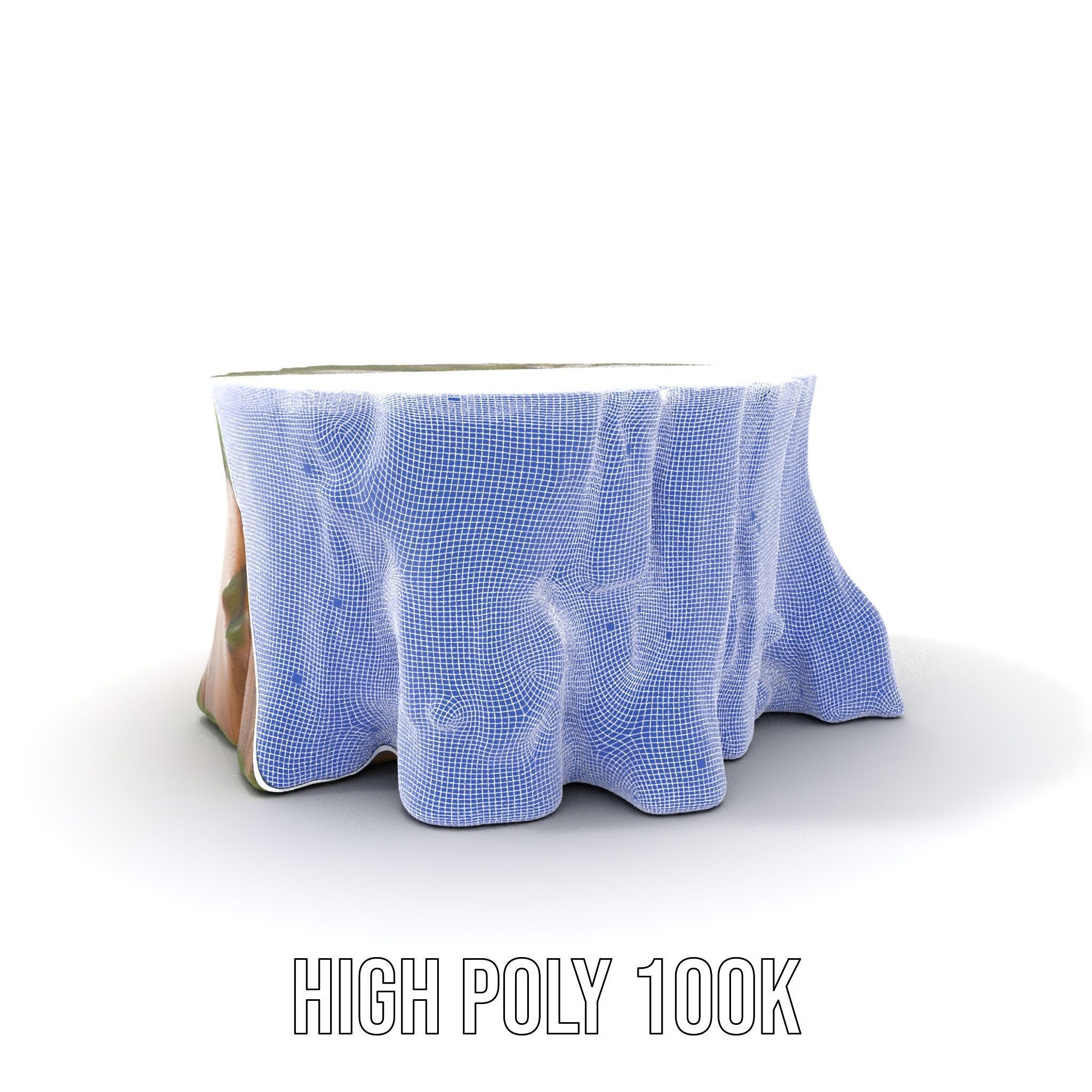 Mossy Tree Stump Model Pack Low-poly 3D model_4