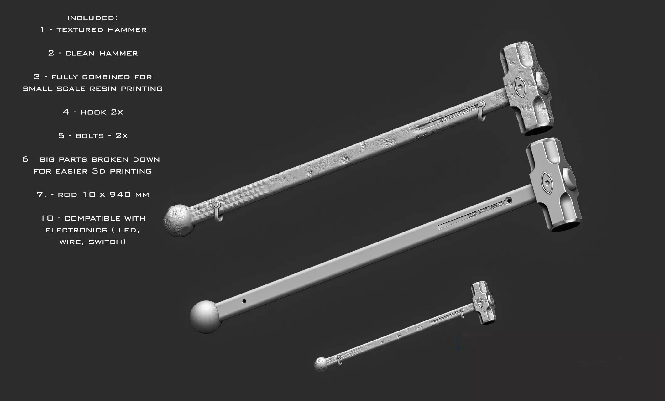 The Samaritan Nemesis hammer 3D print model_2