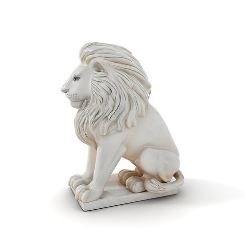 Majestic Lion Statue D Model Pack Low-poly 3D model