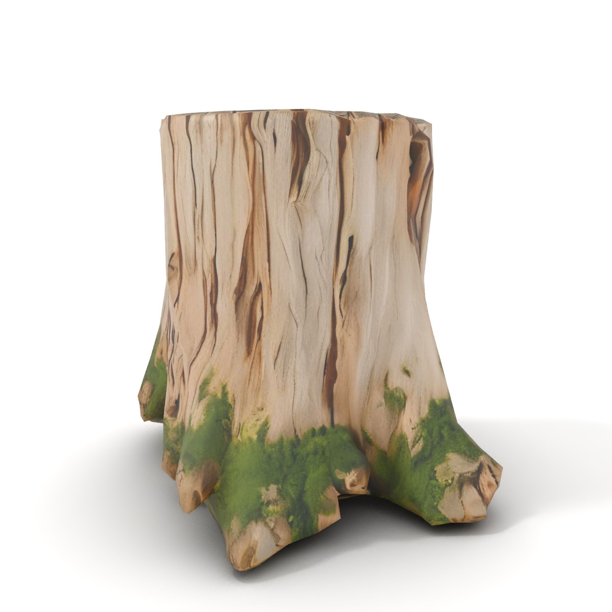 Mossy Tree Stump Model Pack Low-poly 3D model_7