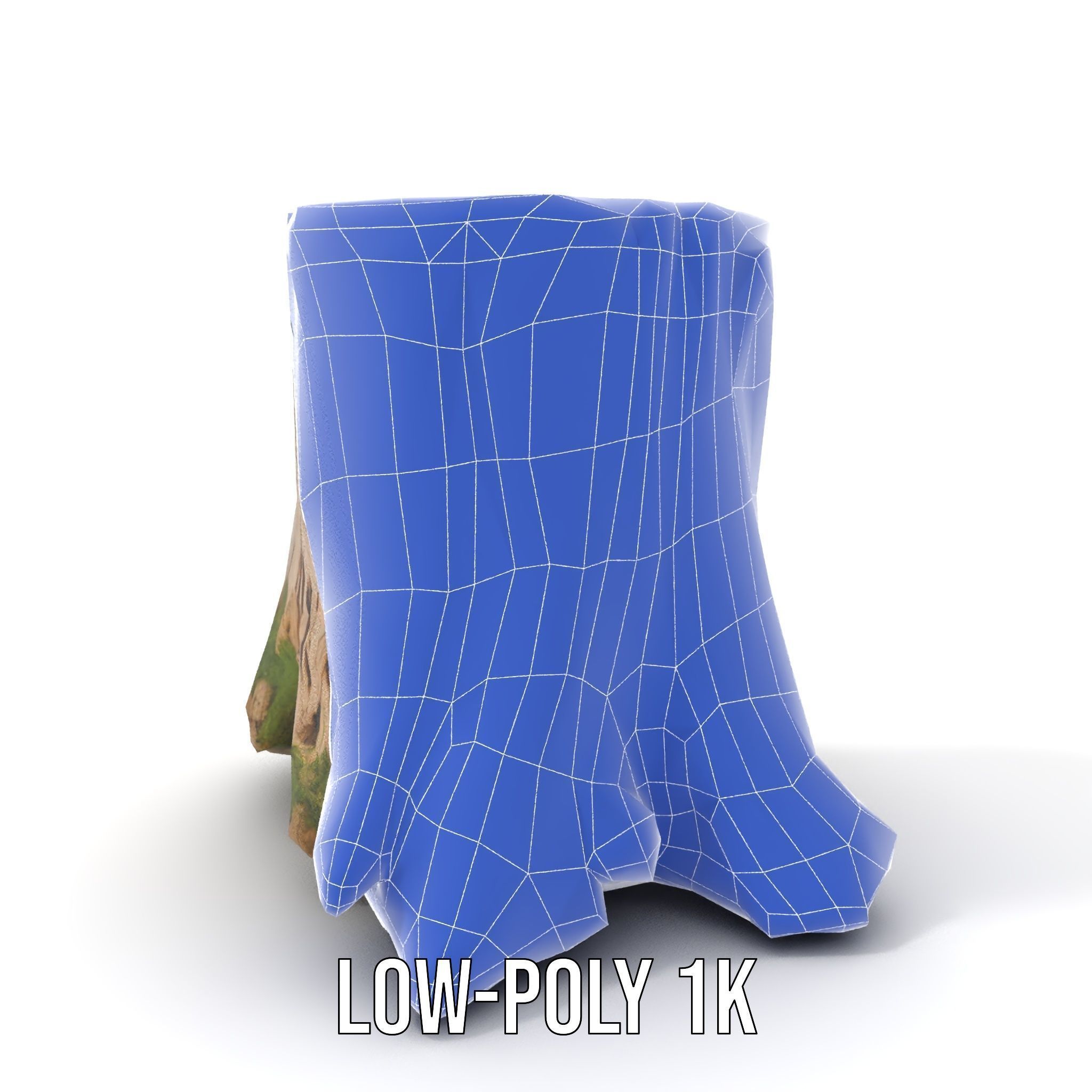 Mossy Tree Stump Model Pack Low-poly 3D model_23