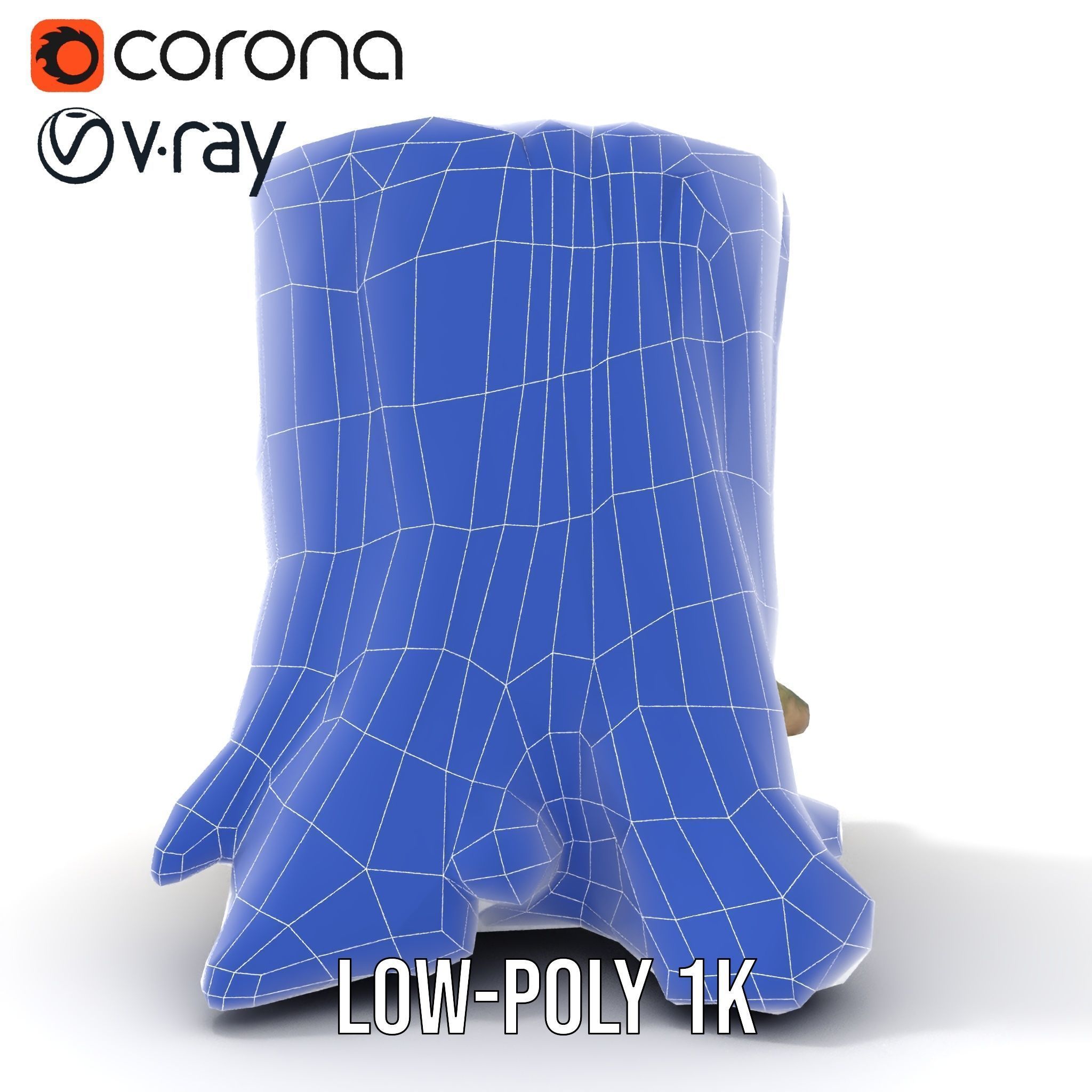 Mossy Tree Stump Model Pack Low-poly 3D model_30