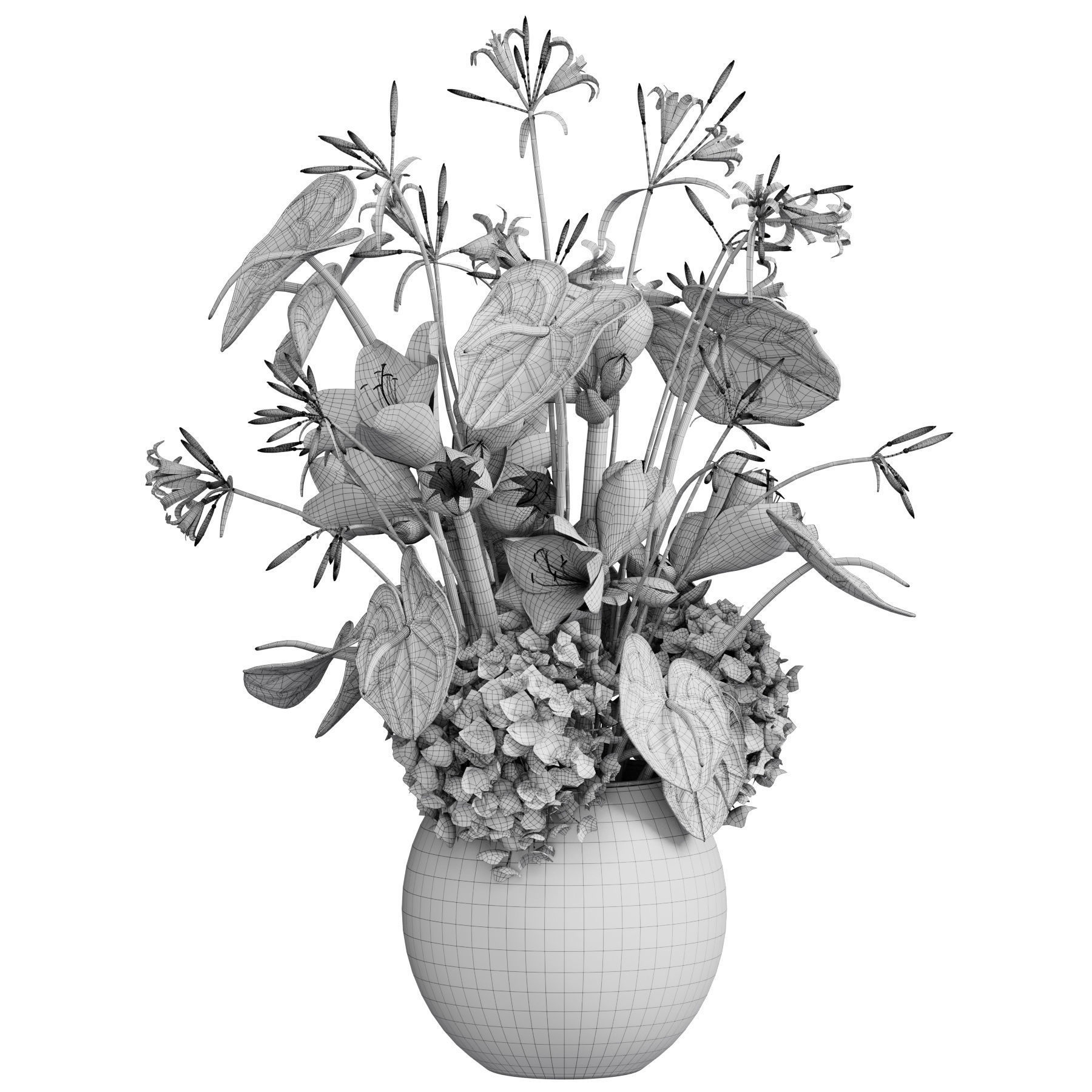 Flower In Vase 81 3D model_6