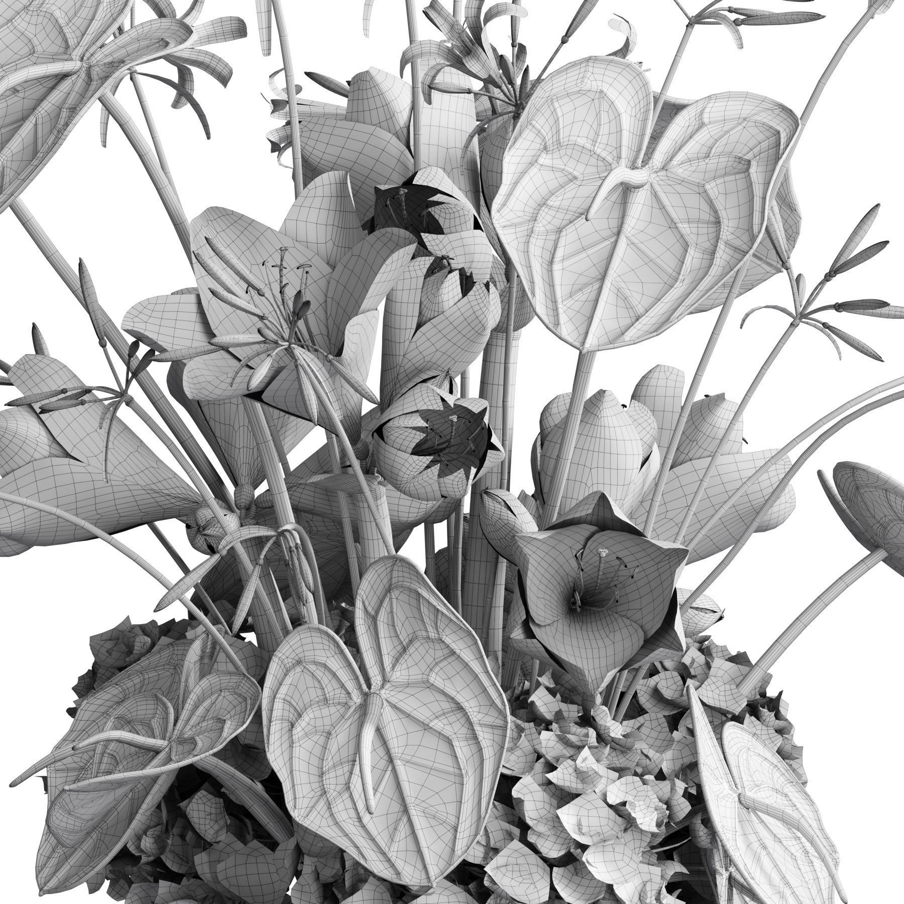 Flower In Vase 81 3D model_5