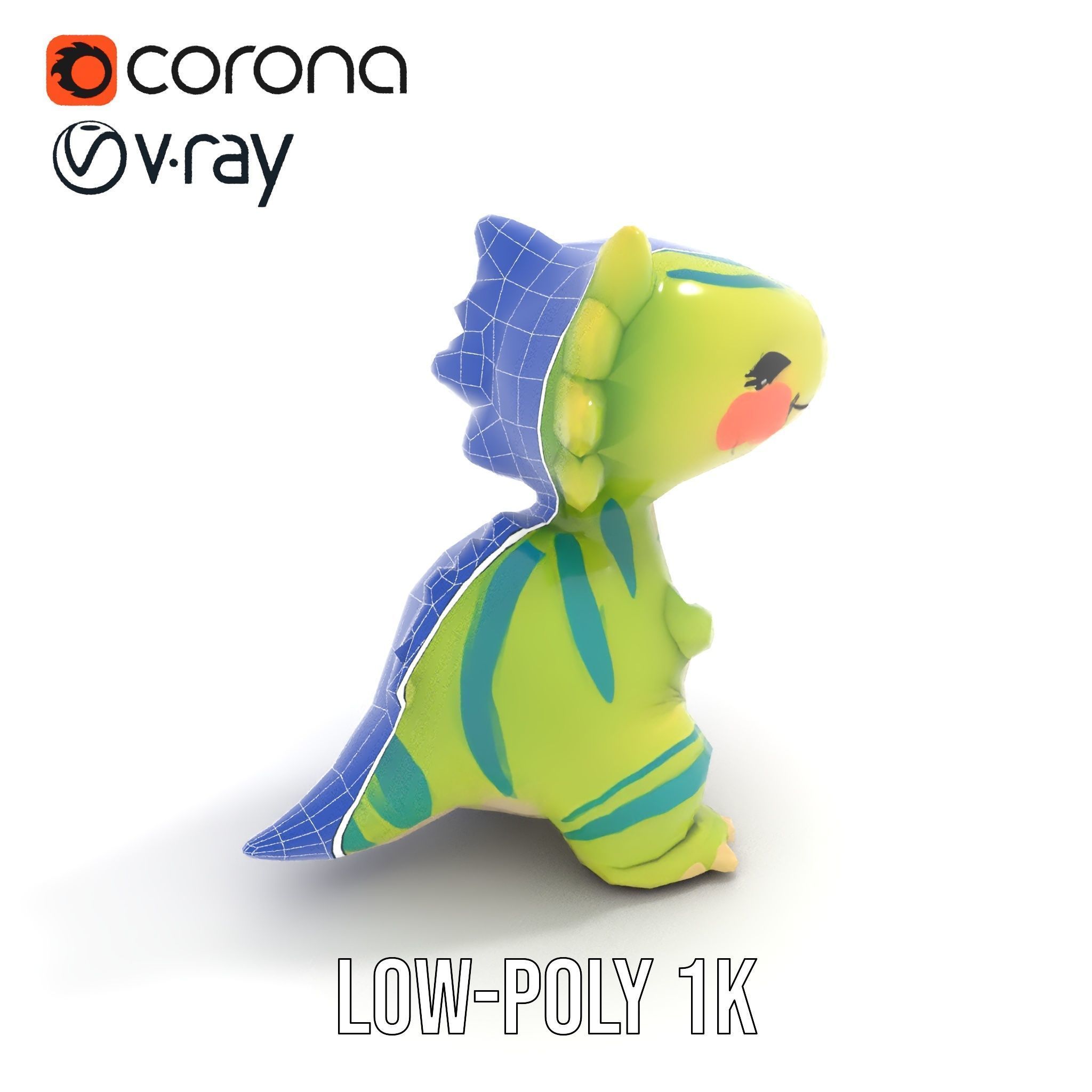 Cute Dinosaur Model Pack with Playful Design Low-poly 3D model_22