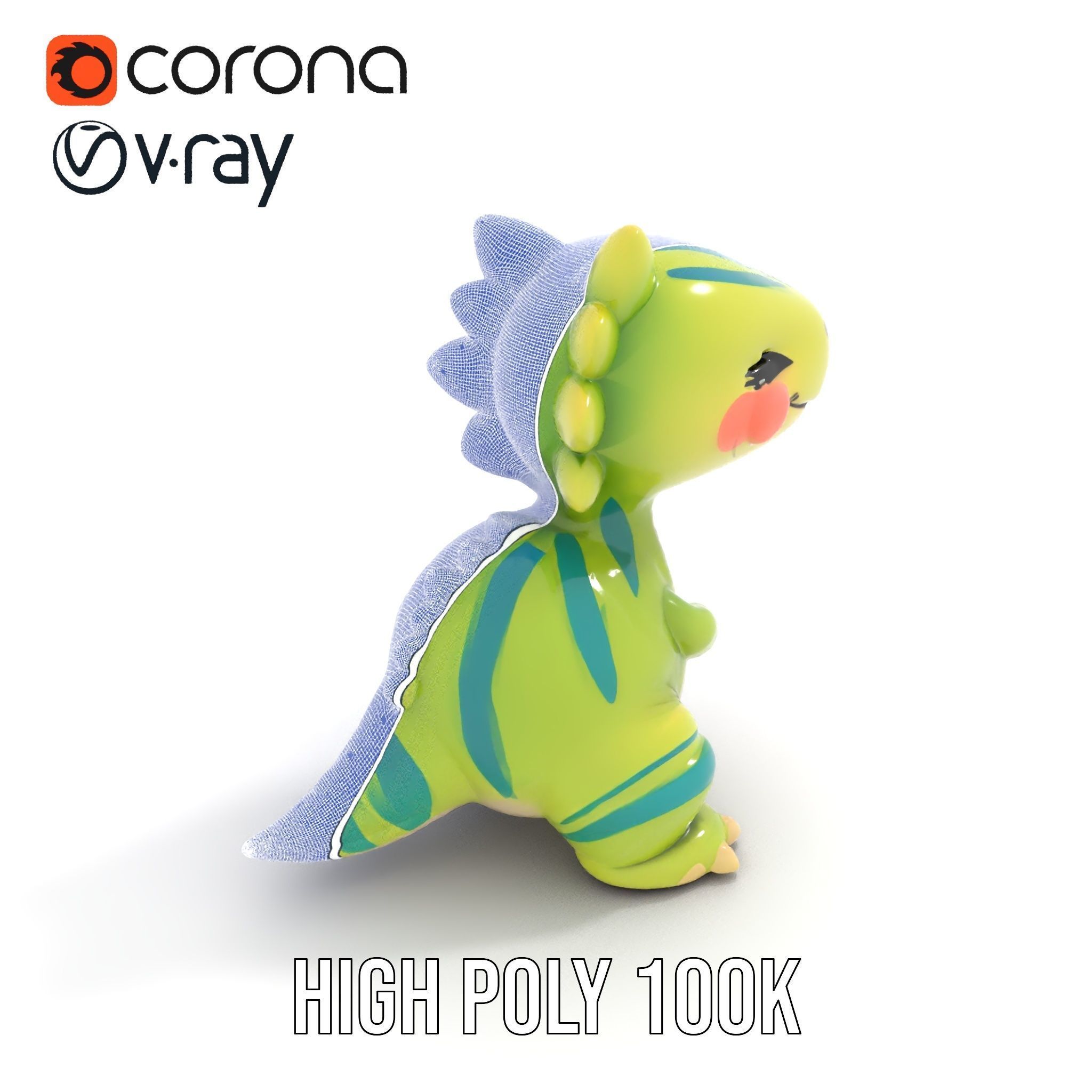 Cute Dinosaur Model Pack with Playful Design Low-poly 3D model_33