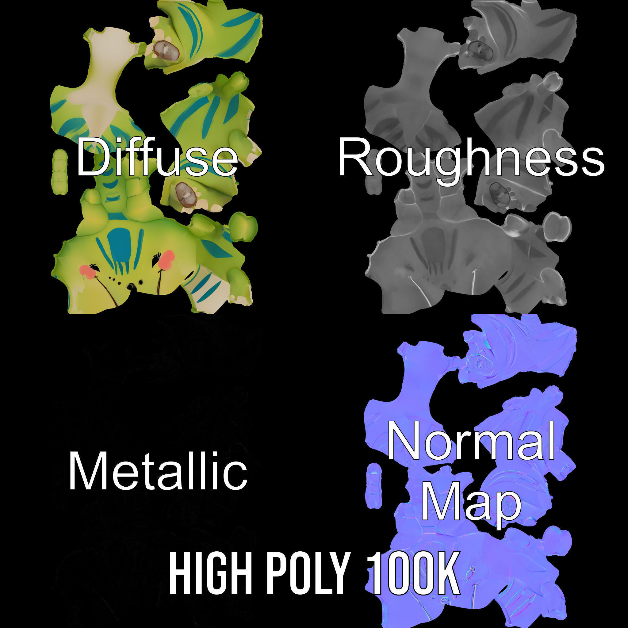 Cute Dinosaur Model Pack with Playful Design Low-poly 3D model_3