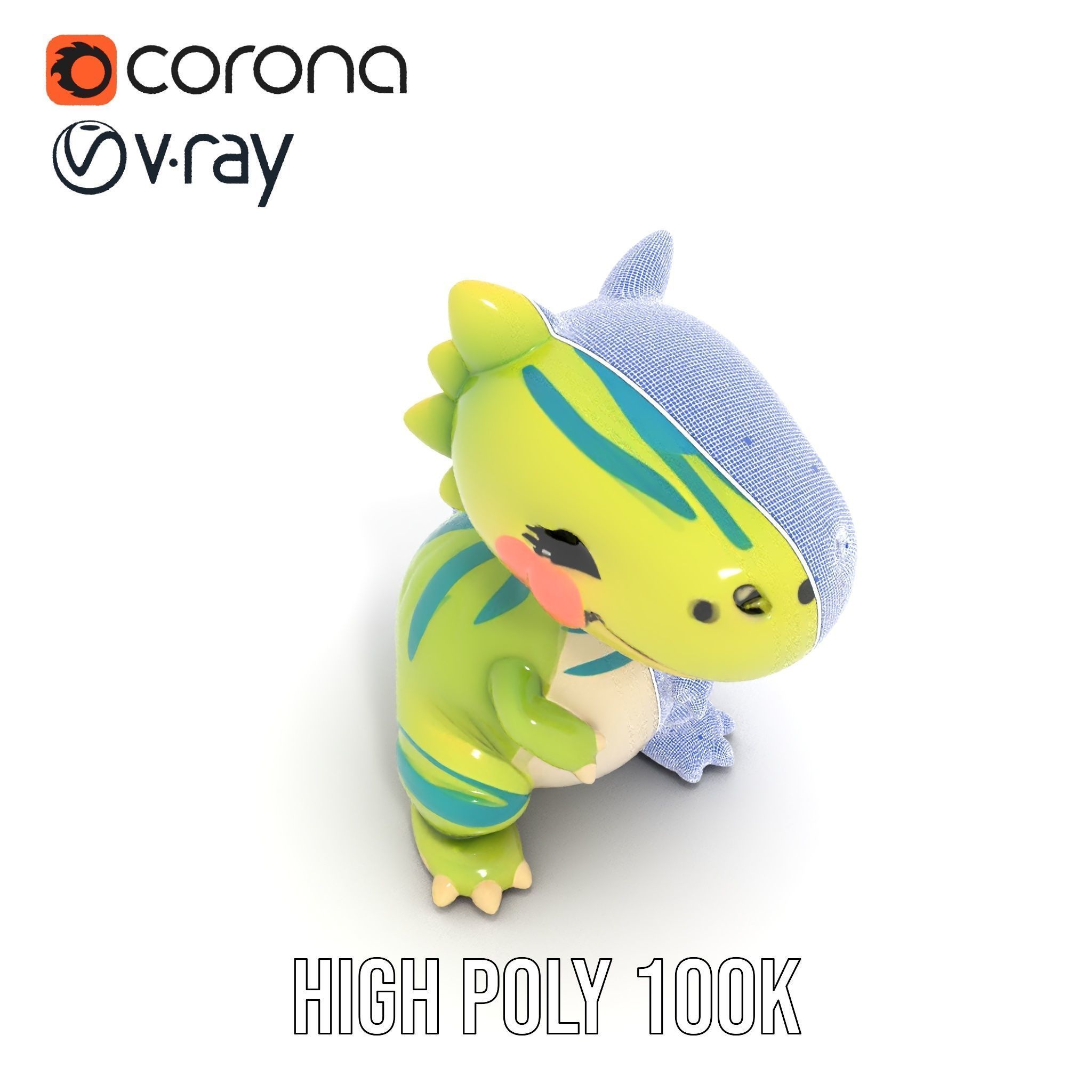 Cute Dinosaur Model Pack with Playful Design Low-poly 3D model_29