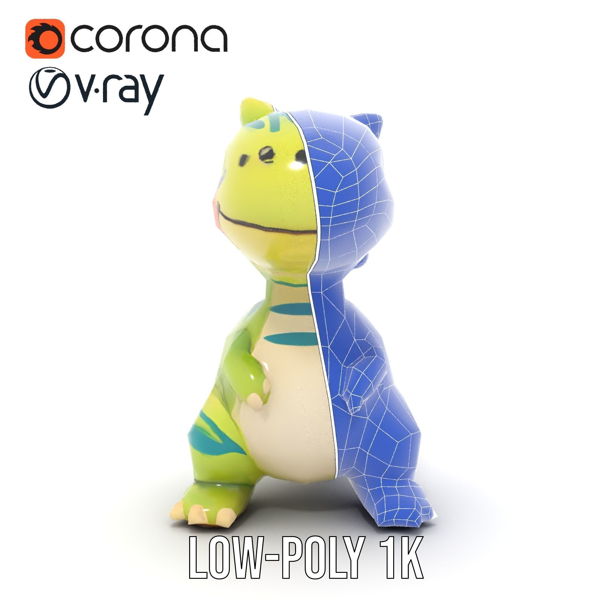 Cute Dinosaur Model Pack with Playful Design Low-poly 3D model_31