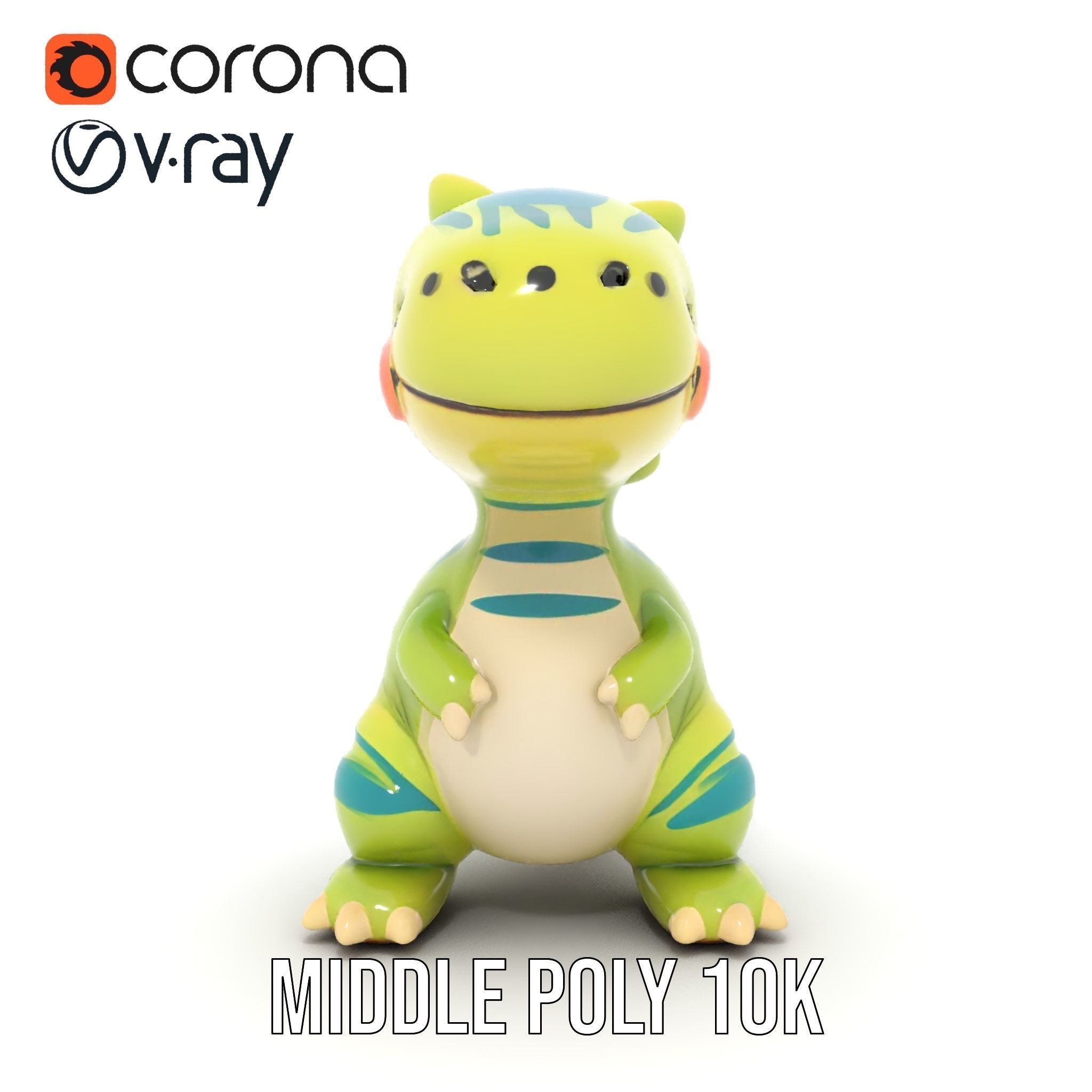 Cute Dinosaur Model Pack with Playful Design Low-poly 3D model_18