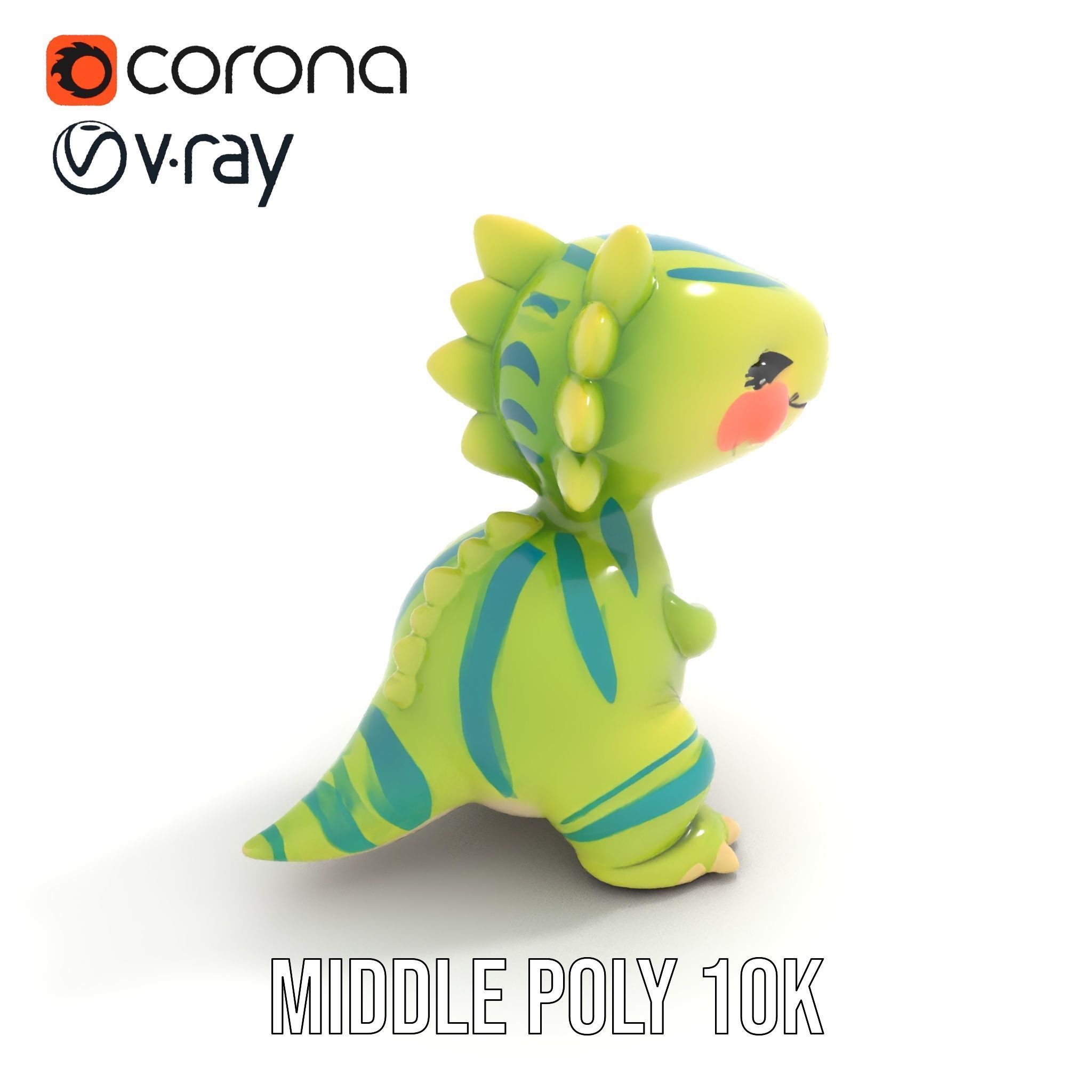 Cute Dinosaur Model Pack with Playful Design Low-poly 3D model_6