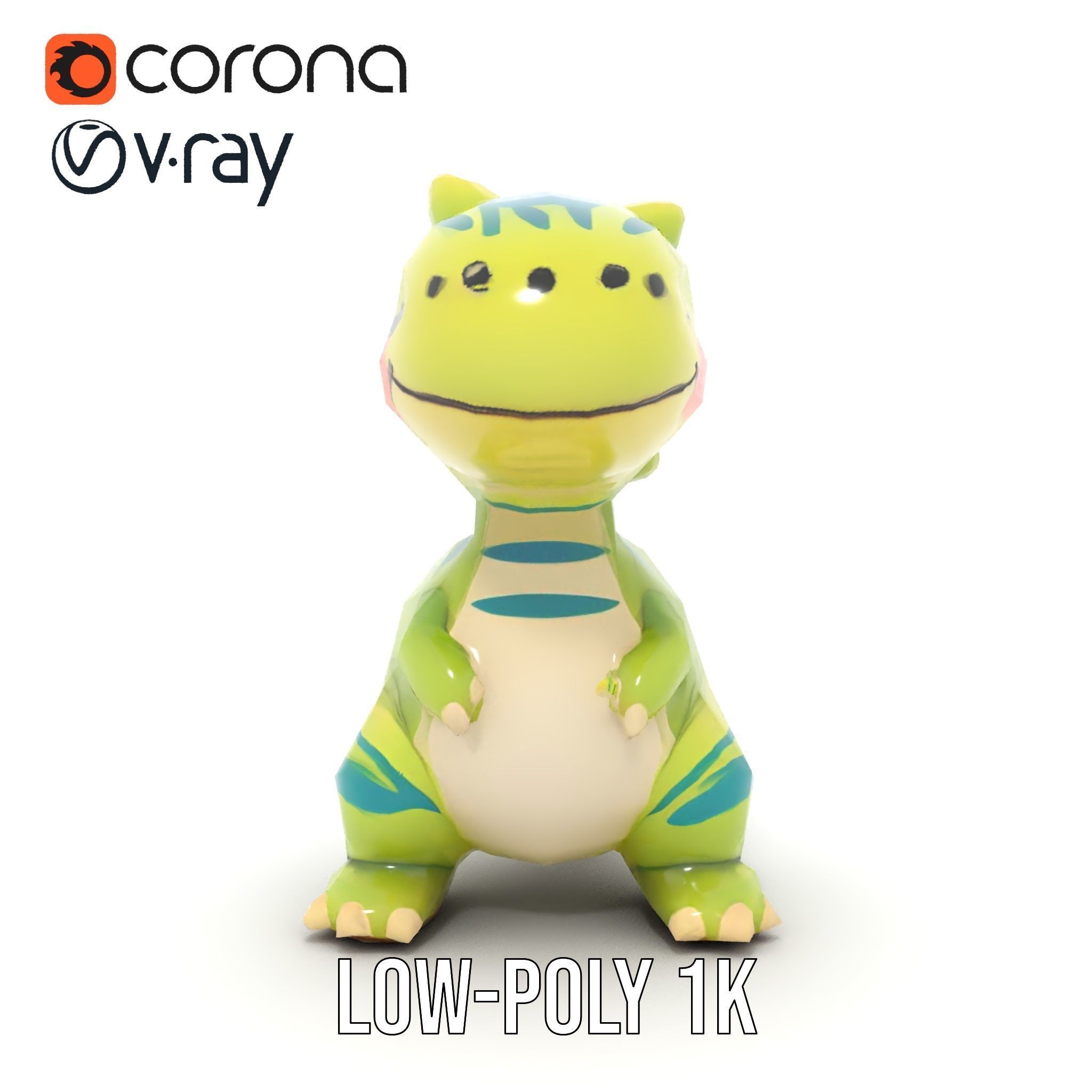 Cute Dinosaur Model Pack with Playful Design Low-poly 3D model_25