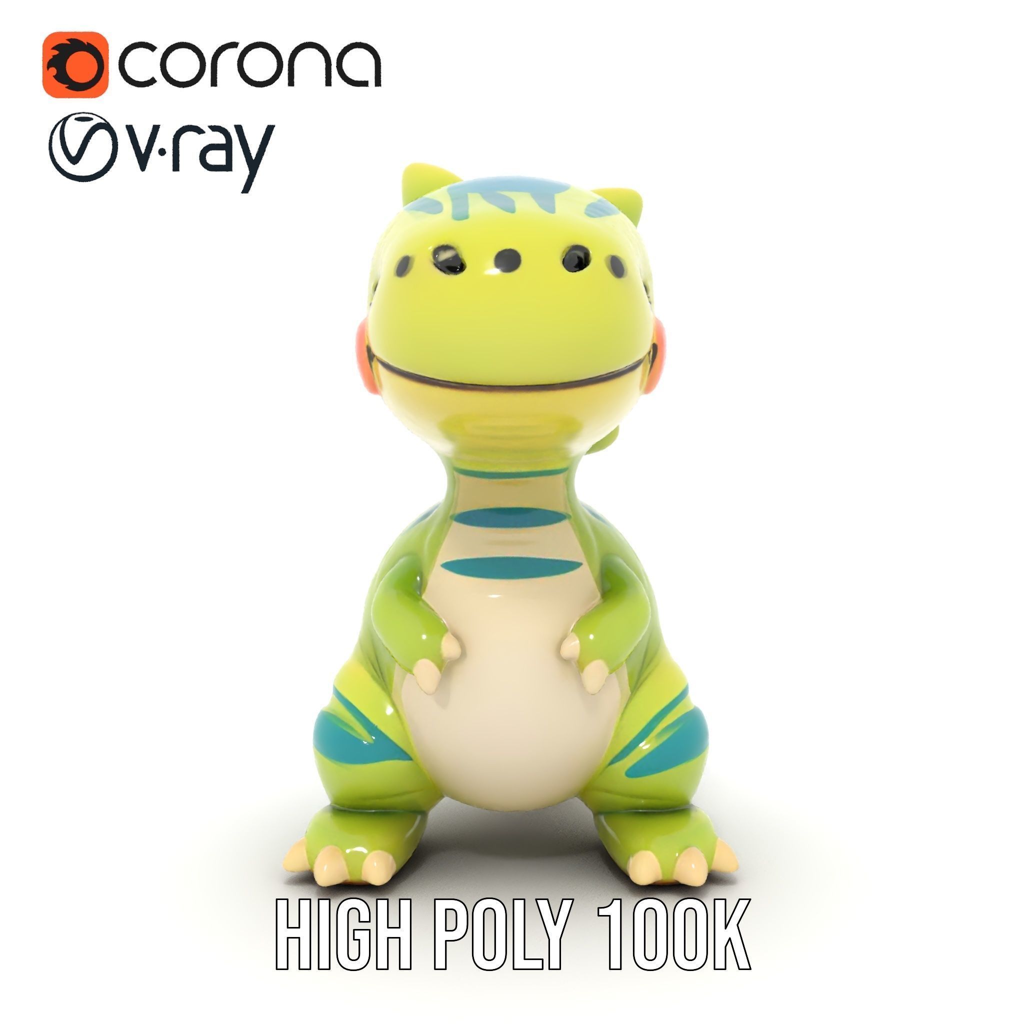 Cute Dinosaur Model Pack with Playful Design Low-poly 3D model_32