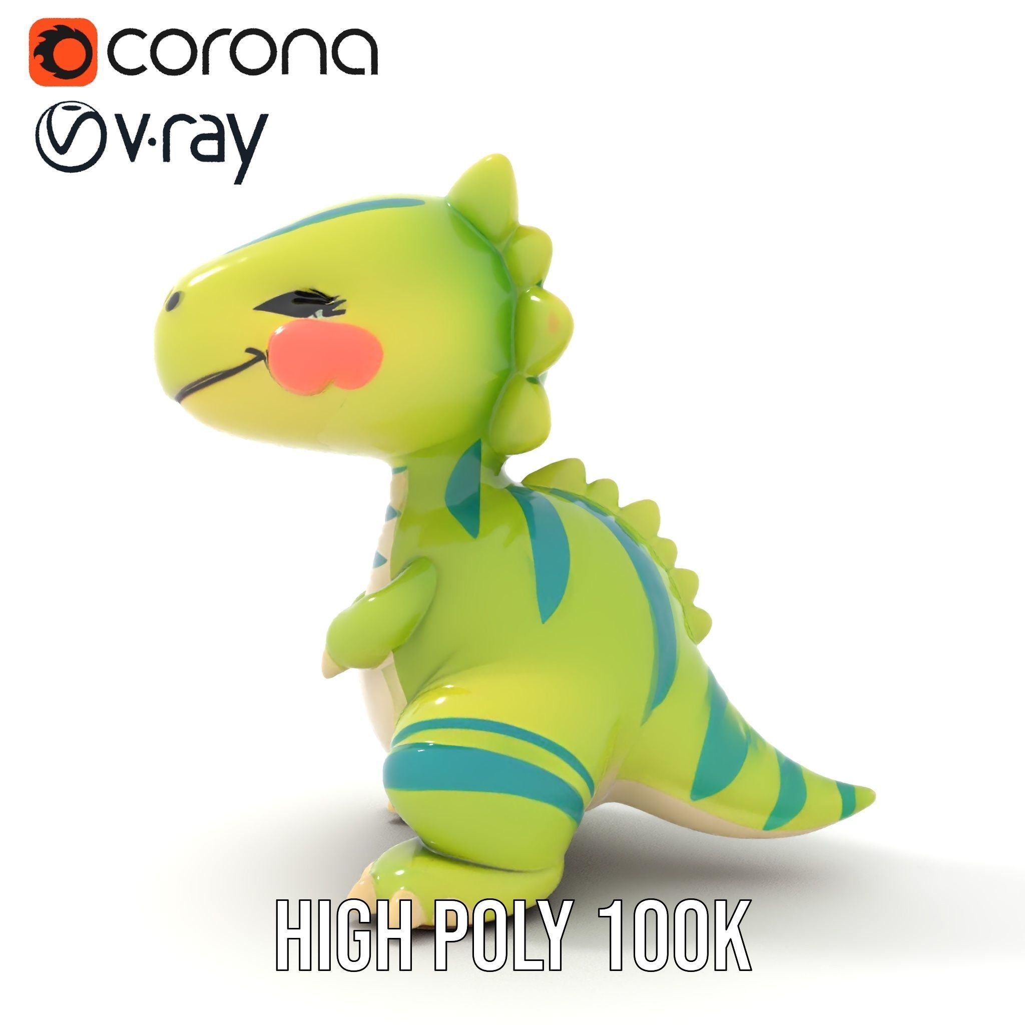 Cute Dinosaur Model Pack with Playful Design Low-poly 3D model_23