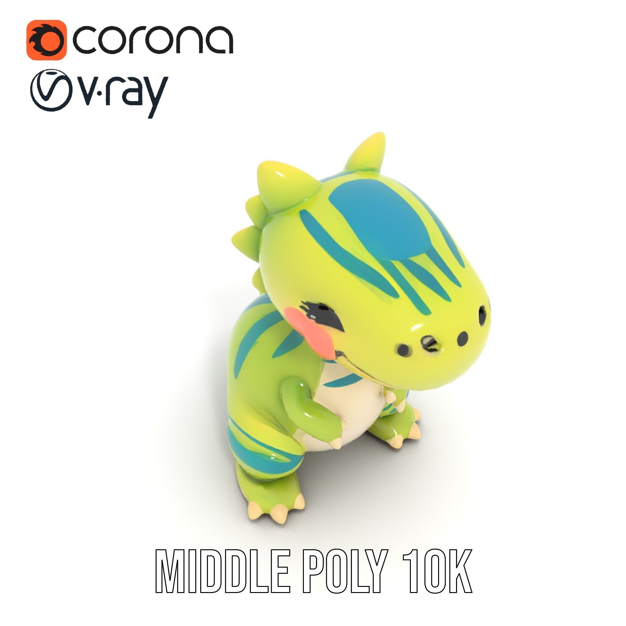 Cute Dinosaur Model Pack with Playful Design Low-poly 3D model_16