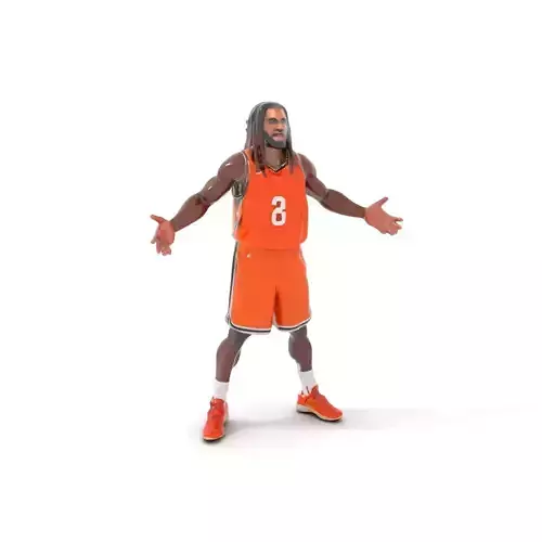 Rigged and Animated Basketball Player Character Model Low-poly 3D model