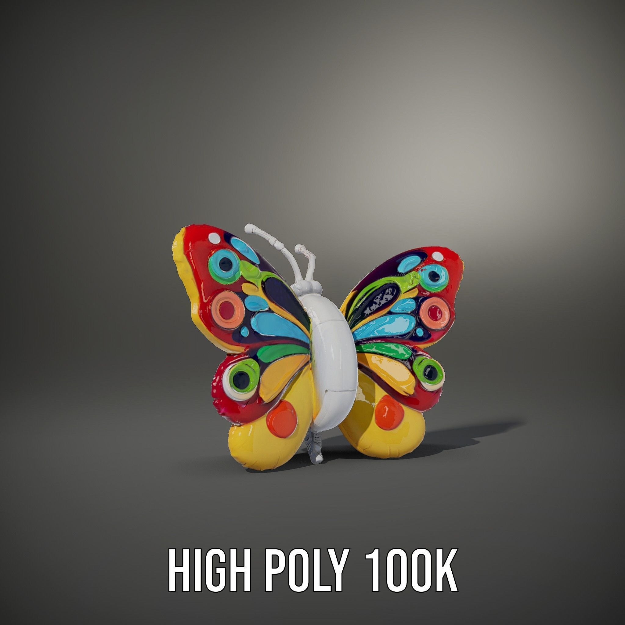 Colorful Inflatable Butterfly Model Pack Low-poly 3D model_8