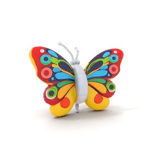 Colorful Inflatable Butterfly Model Pack Low-poly 3D model