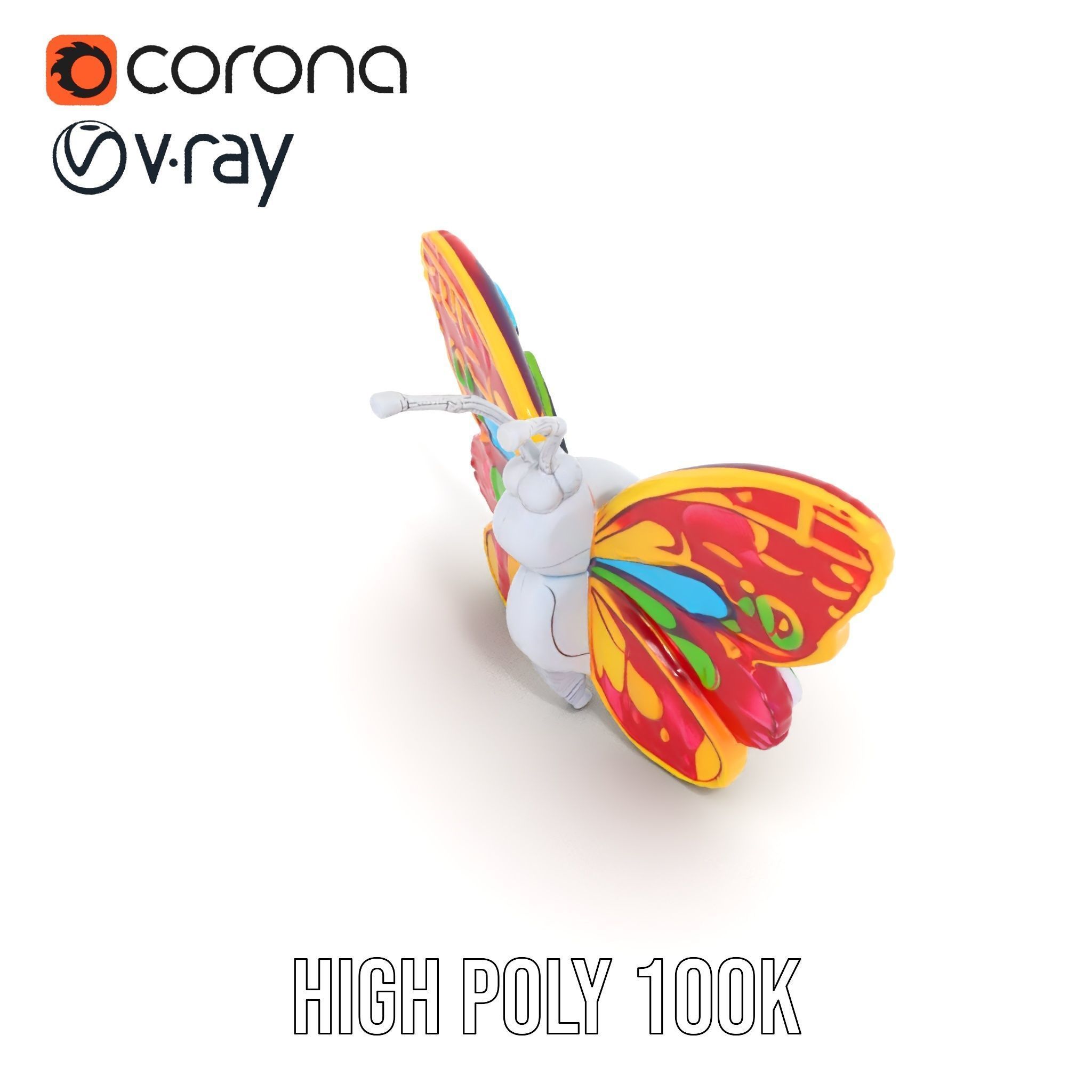 Colorful Inflatable Butterfly Model Pack Low-poly 3D model_20