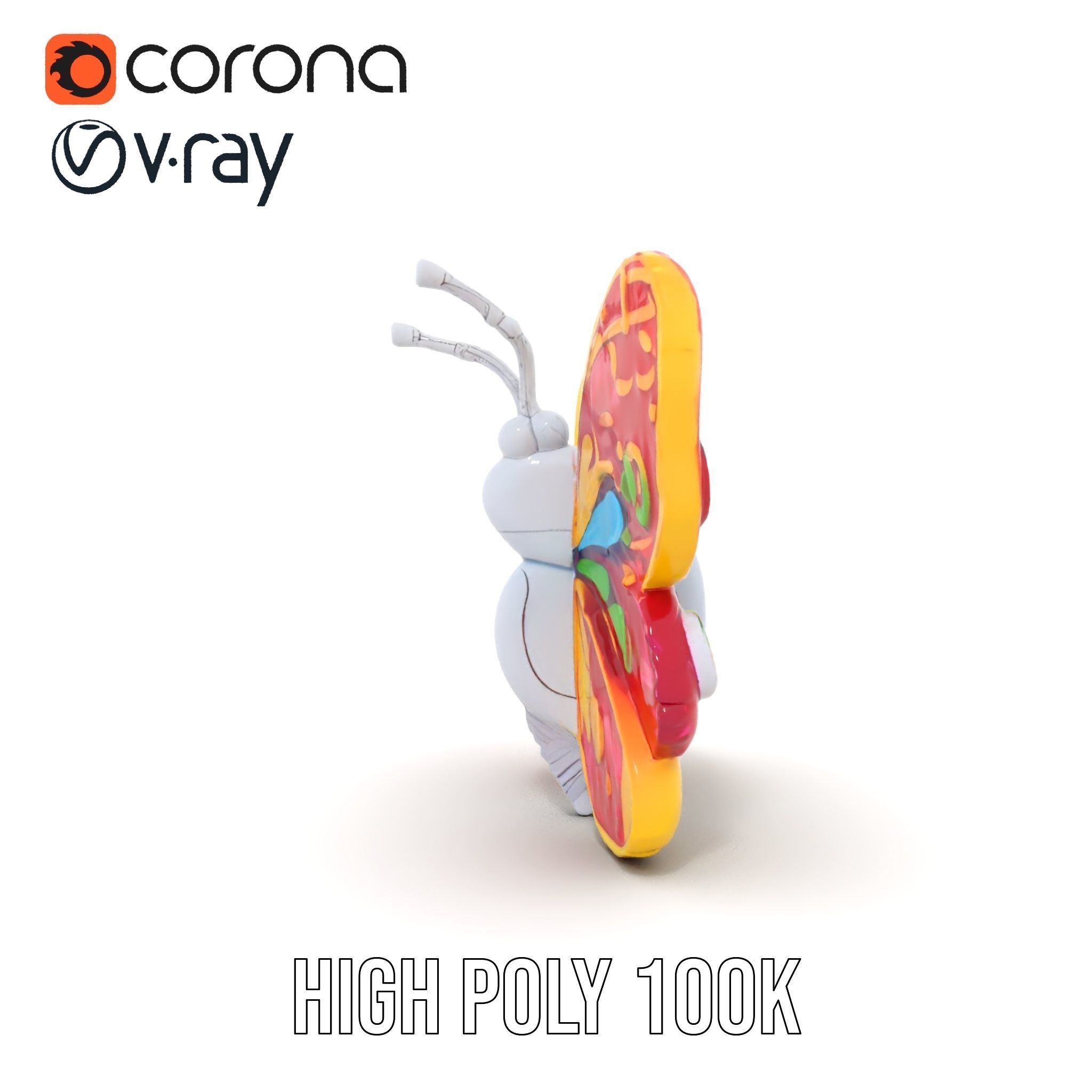 Colorful Inflatable Butterfly Model Pack Low-poly 3D model_23