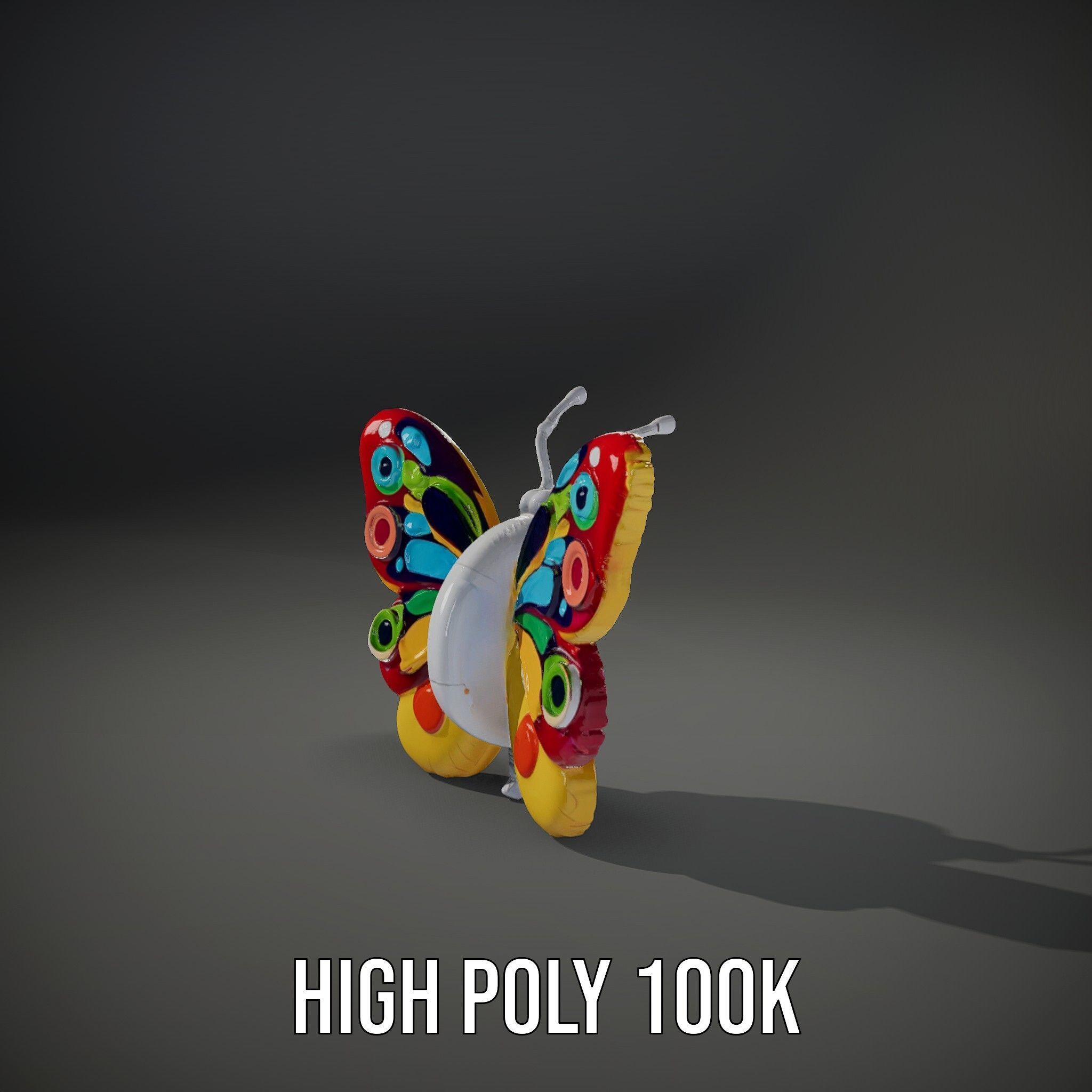 Colorful Inflatable Butterfly Model Pack Low-poly 3D model_10
