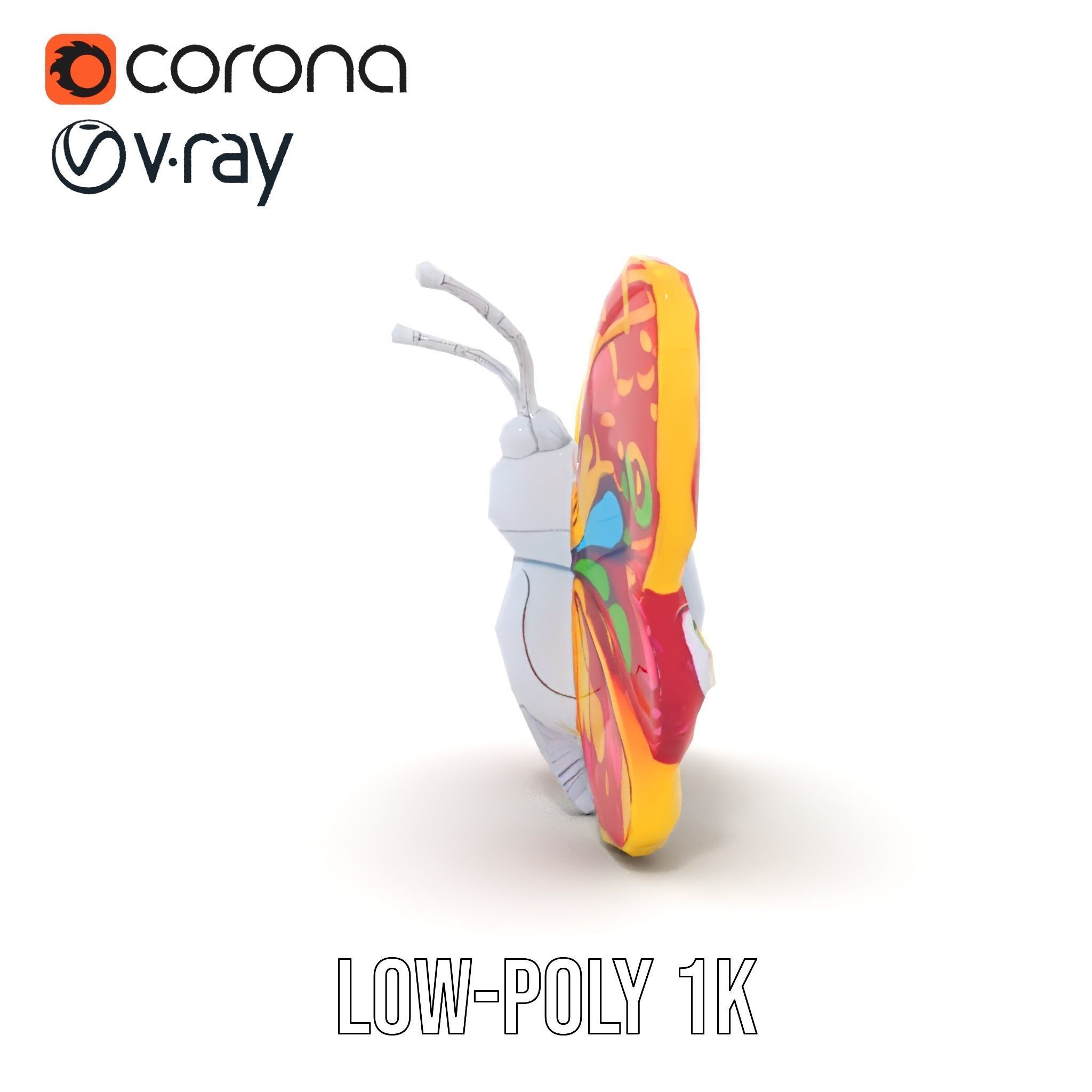 Colorful Inflatable Butterfly Model Pack Low-poly 3D model_19