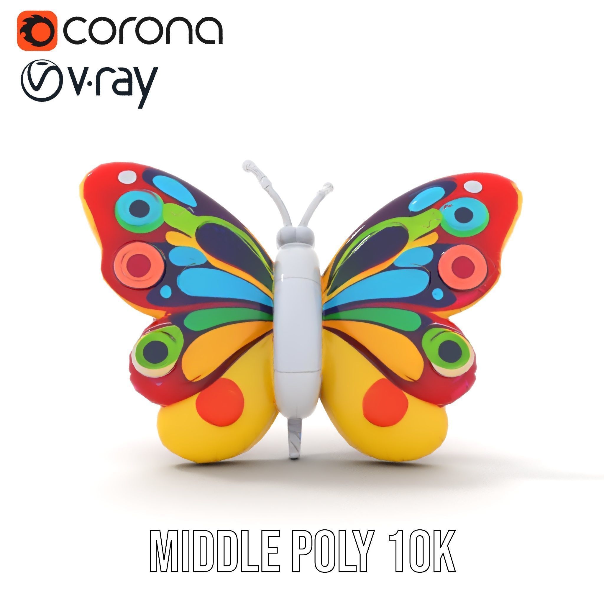 Colorful Inflatable Butterfly Model Pack Low-poly 3D model_21