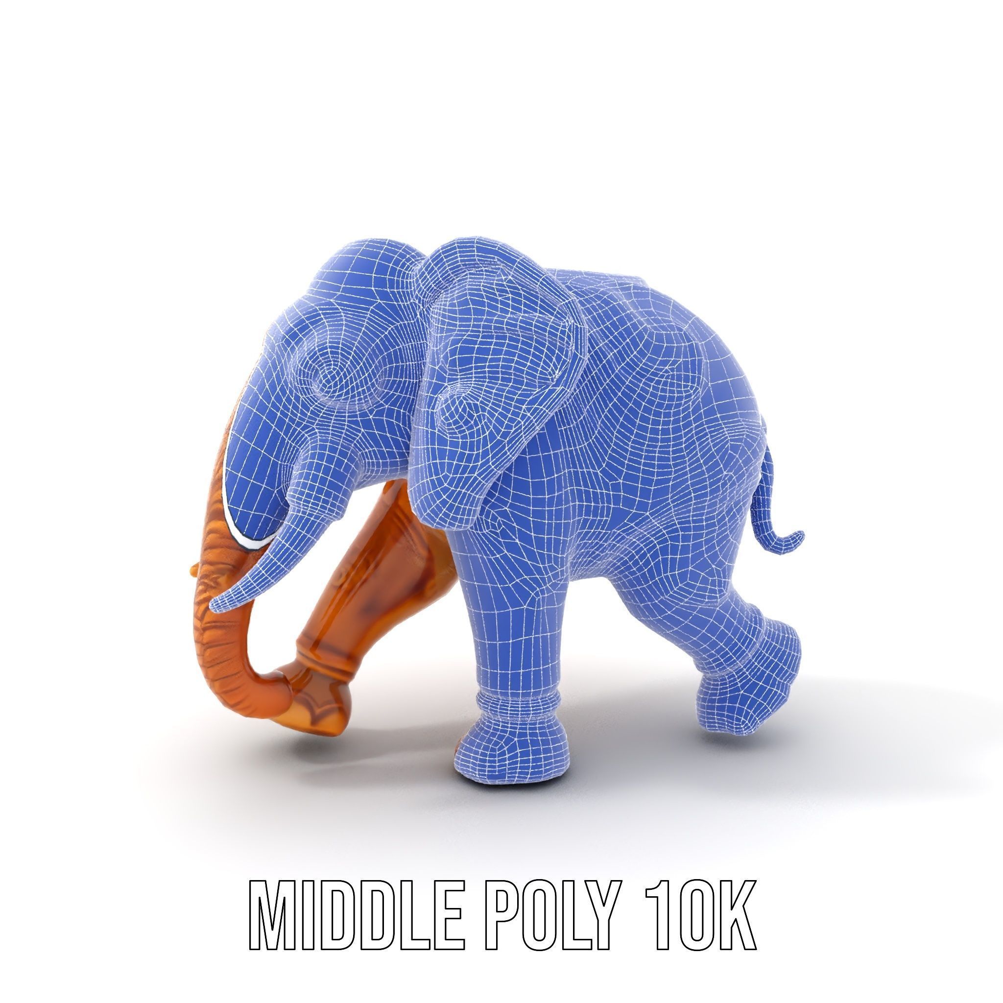 Elegant Ornate Elephant Statue Model Pack Low-poly 3D model_18
