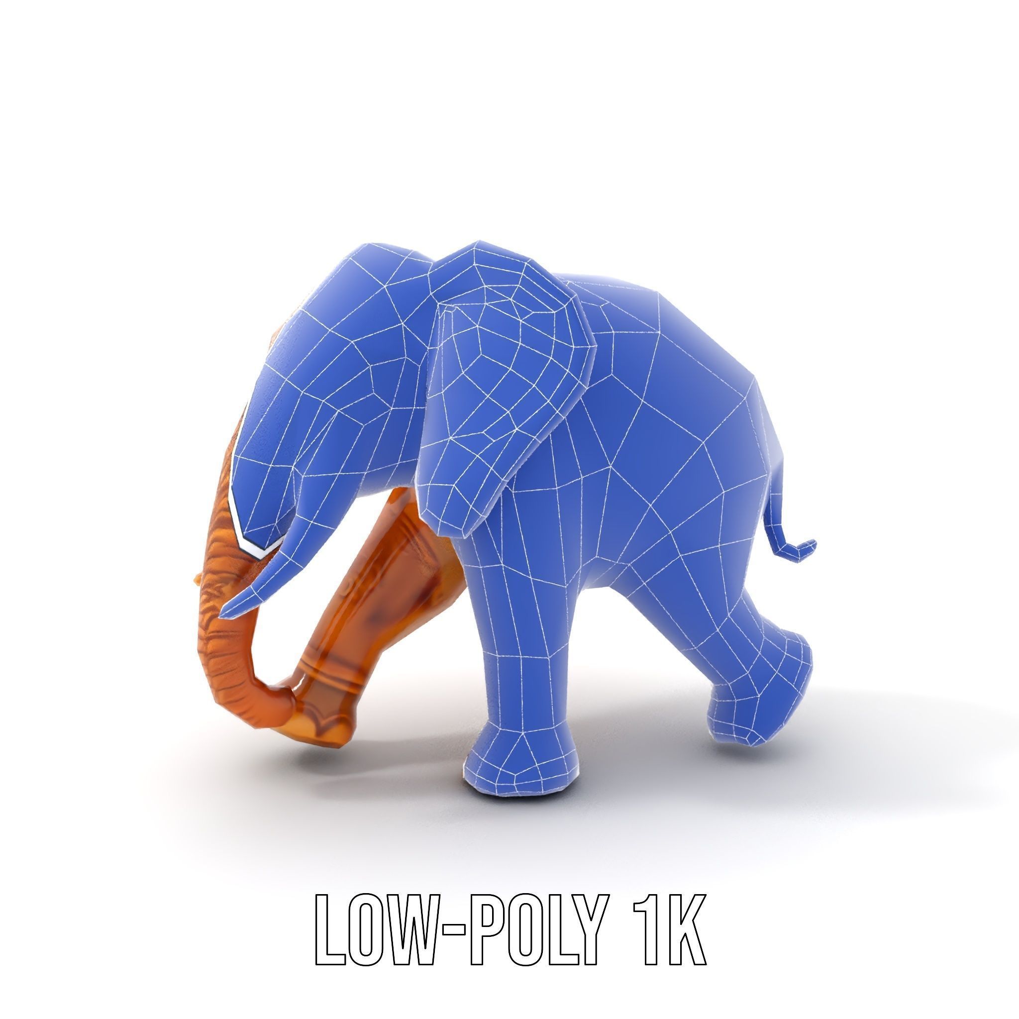 Elegant Ornate Elephant Statue Model Pack Low-poly 3D model_25