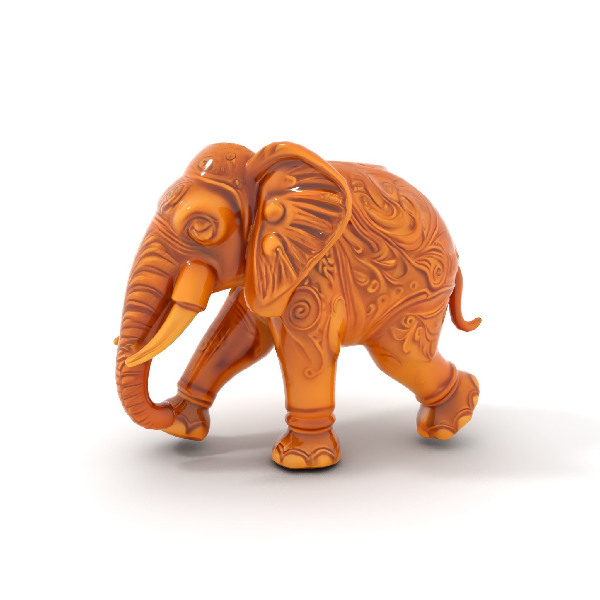 Elegant Ornate Elephant Statue Model Pack Low-poly 3D model_13