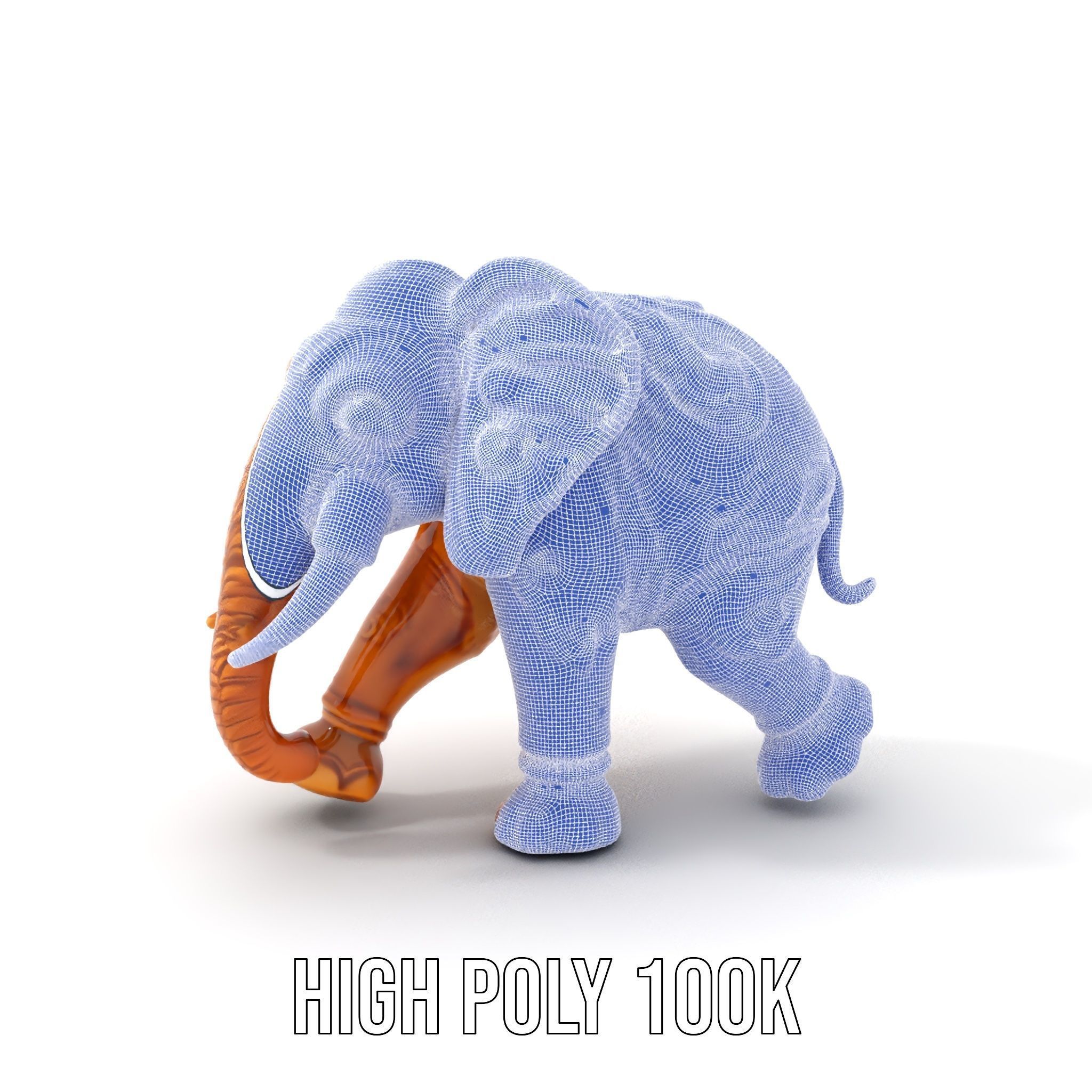 Elegant Ornate Elephant Statue Model Pack Low-poly 3D model_4