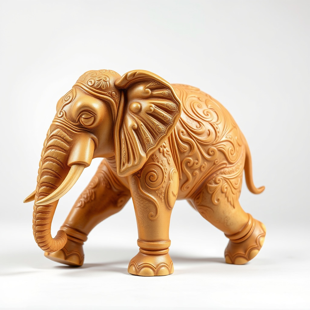 Elegant Ornate Elephant Statue Model Pack Low-poly 3D model_2